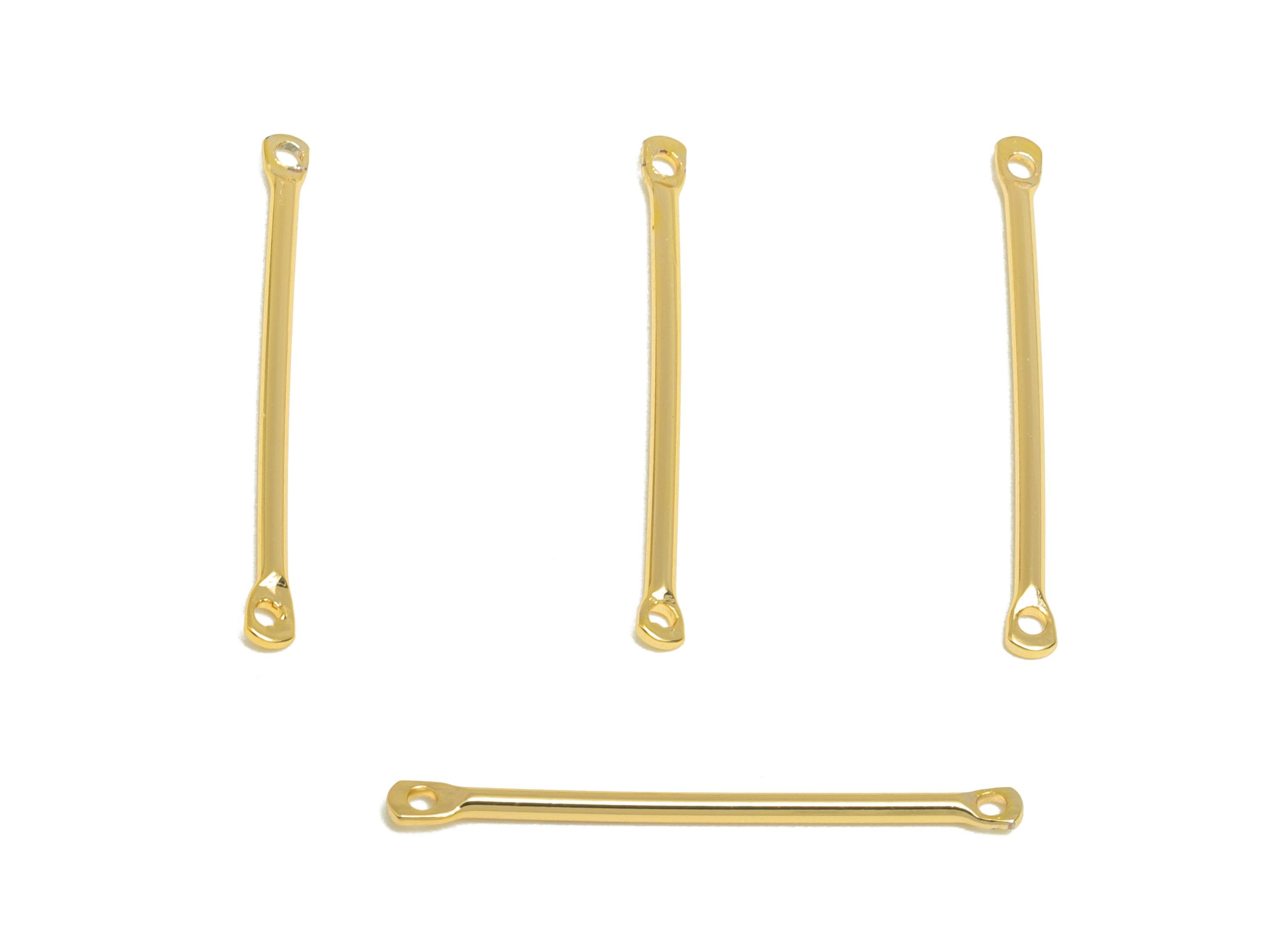 1.2*25mm Gold Bar Earring Connector - Brass Metal Link Component - Vertical Stick Design - Gold Jewelry - 18K Real Gold Plated - RGP10190 - DOMEDBAZAAR