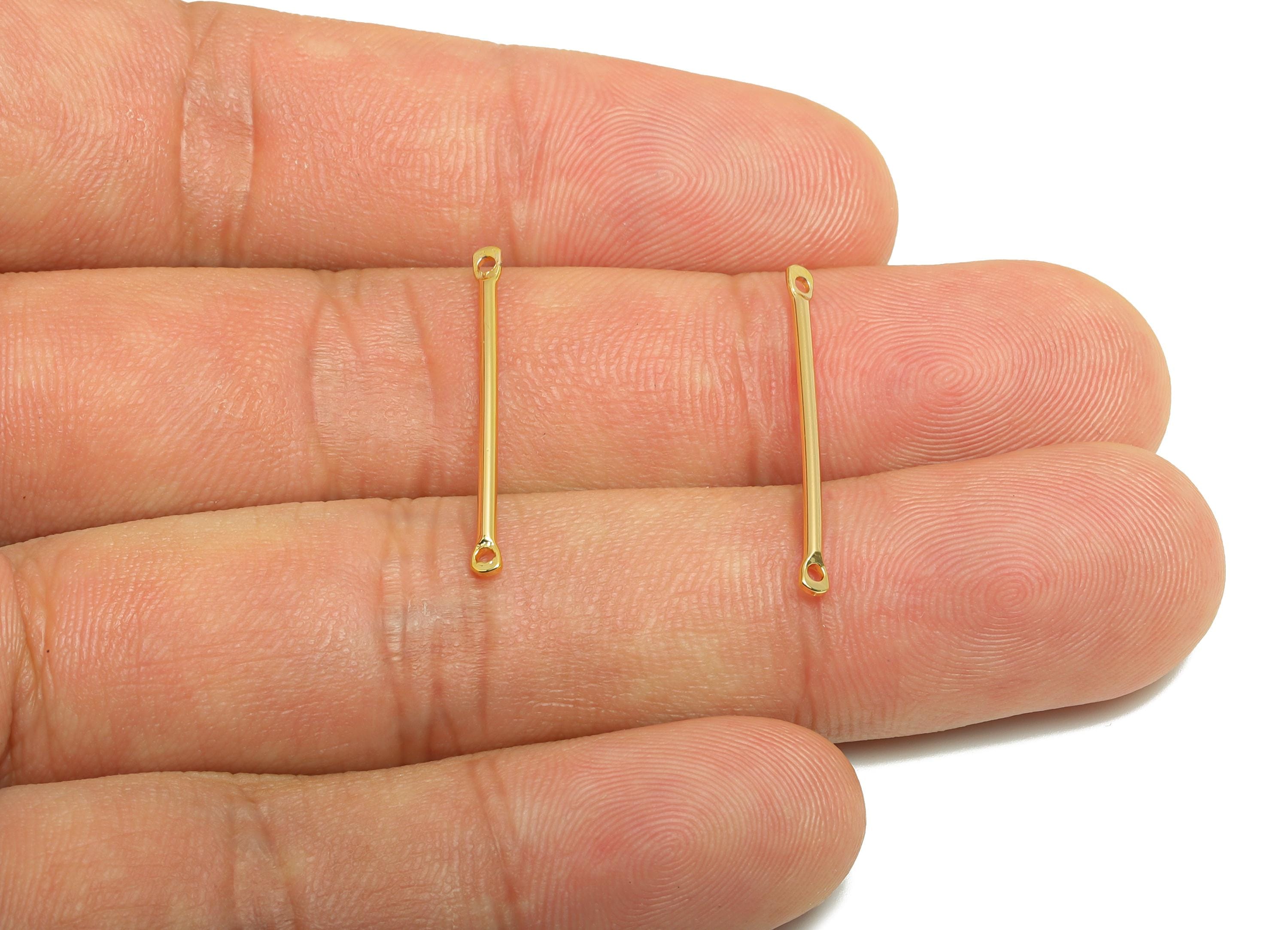 1.2*25mm Gold Bar Earring Connector - Brass Metal Link Component - Vertical Stick Design - Gold Jewelry - 18K Real Gold Plated - RGP10190 - DOMEDBAZAAR