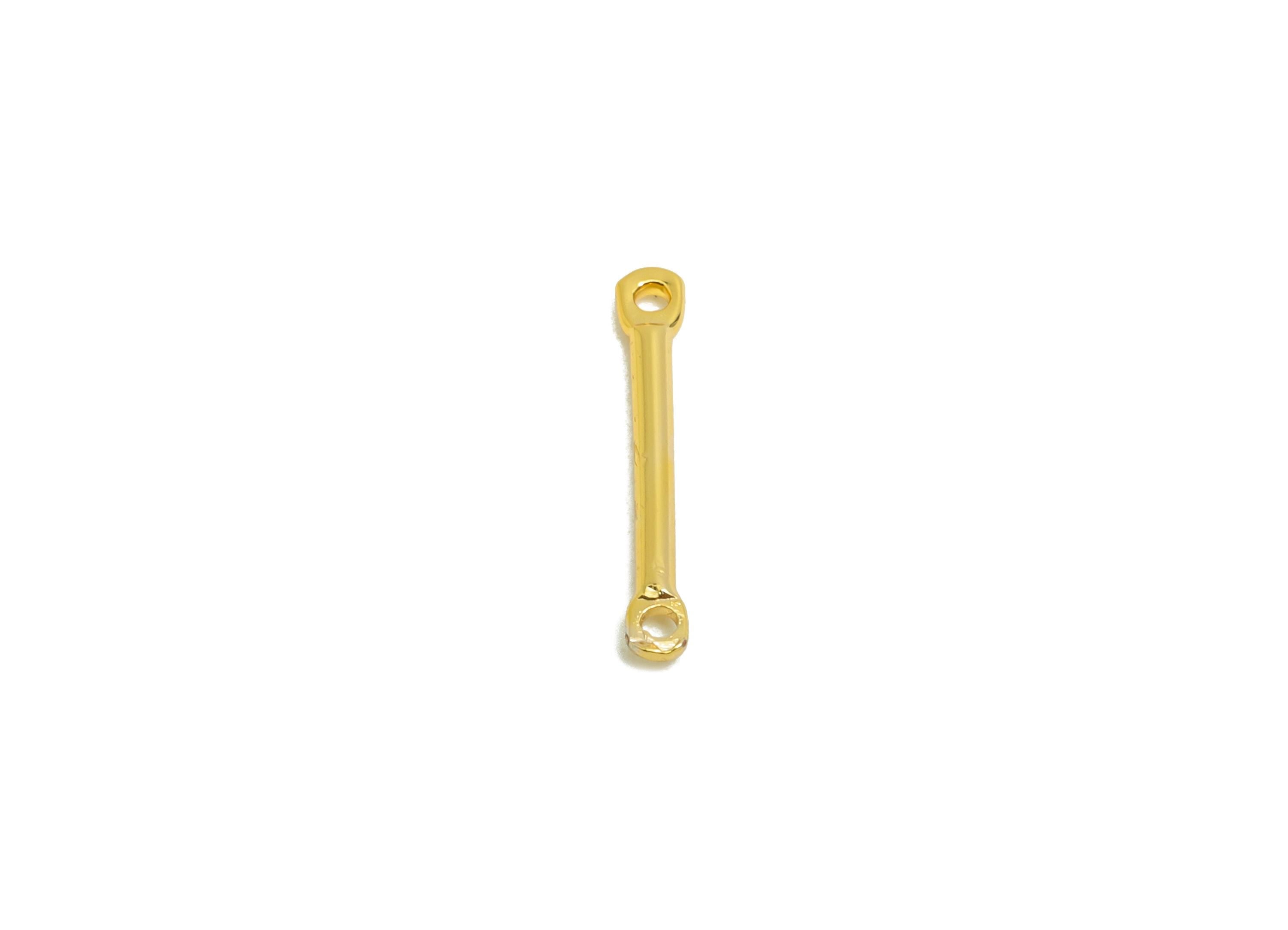 1.2*14mm Gold Bar Earring Connector - Brass Metal Link Component - Vertical Stick Design - Gold Jewelry - 18K Real Gold Plated - RGP10192 - DOMEDBAZAAR