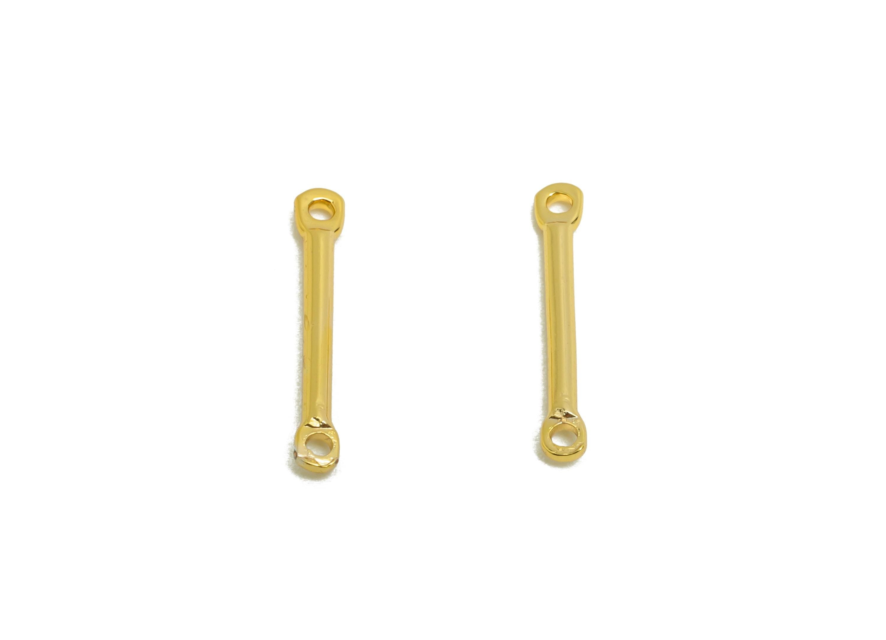 1.2*14mm Gold Bar Earring Connector - Brass Metal Link Component - Vertical Stick Design - Gold Jewelry - 18K Real Gold Plated - RGP10192 - DOMEDBAZAAR