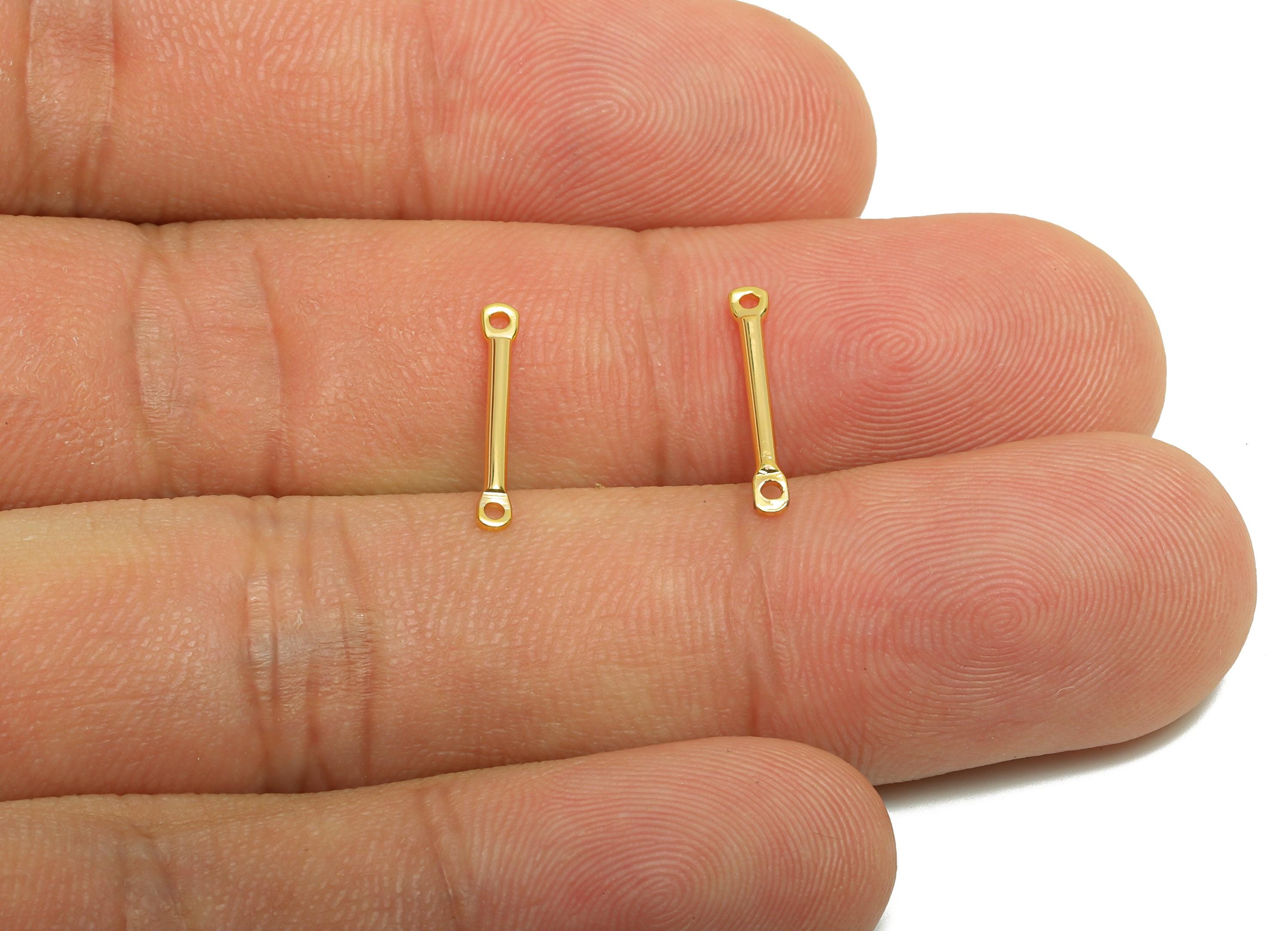 1.2*14mm Gold Bar Earring Connector - Brass Metal Link Component - Vertical Stick Design - Gold Jewelry - 18K Real Gold Plated - RGP10192 - DOMEDBAZAAR