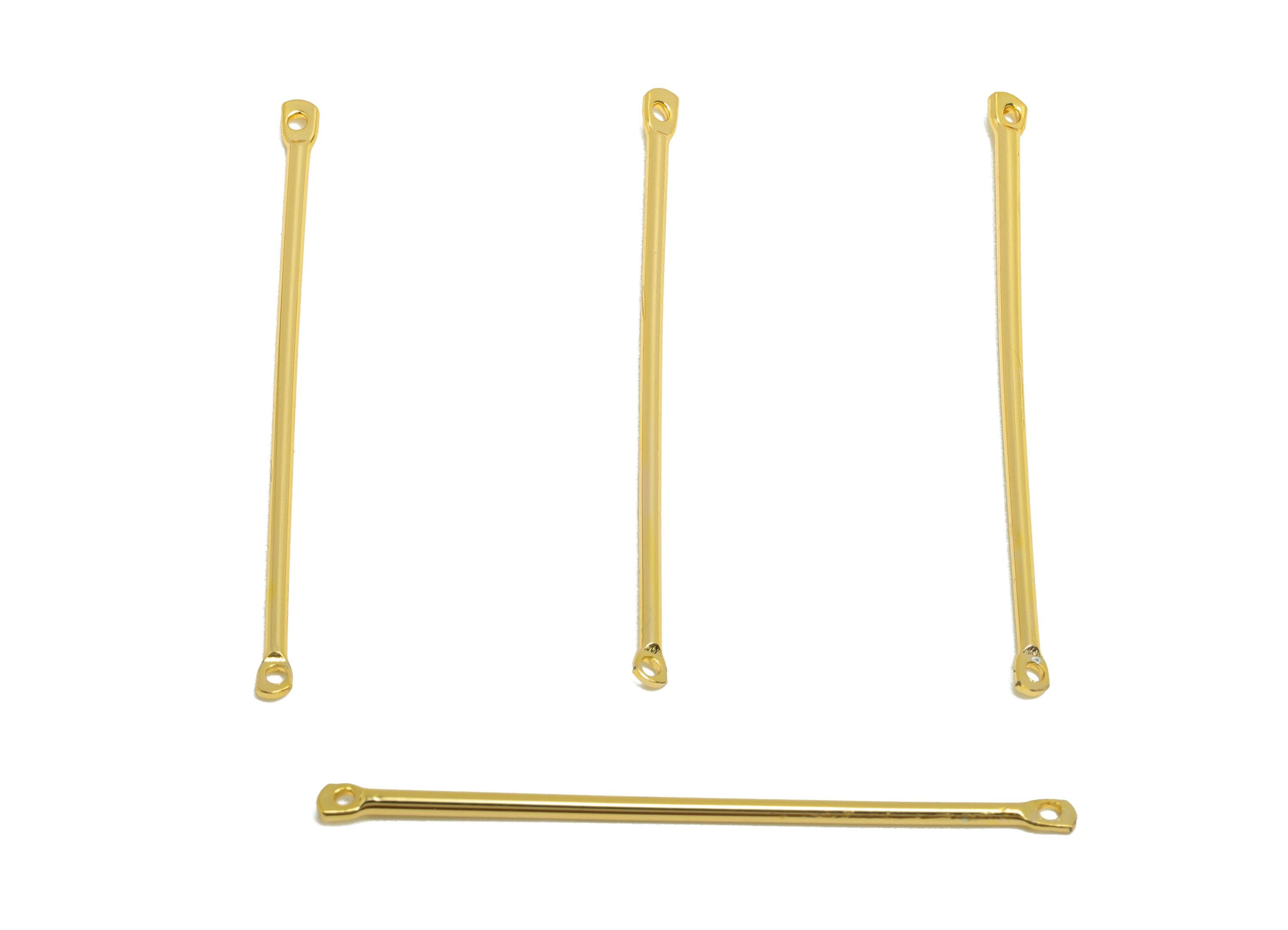 1.2*40mm Gold Bar Earring Connector - Brass Metal Link Component - Vertical Stick Design - Gold Jewelry - 18K Real Gold Plated - RGP10188 - DOMEDBAZAAR