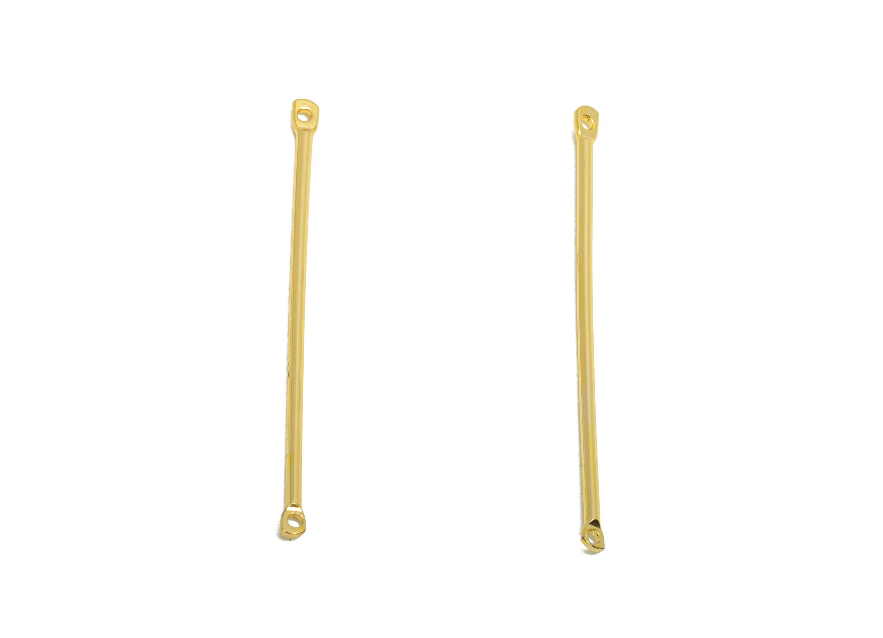1.2*40mm Gold Bar Earring Connector - Brass Metal Link Component - Vertical Stick Design - Gold Jewelry - 18K Real Gold Plated - RGP10188 - DOMEDBAZAAR