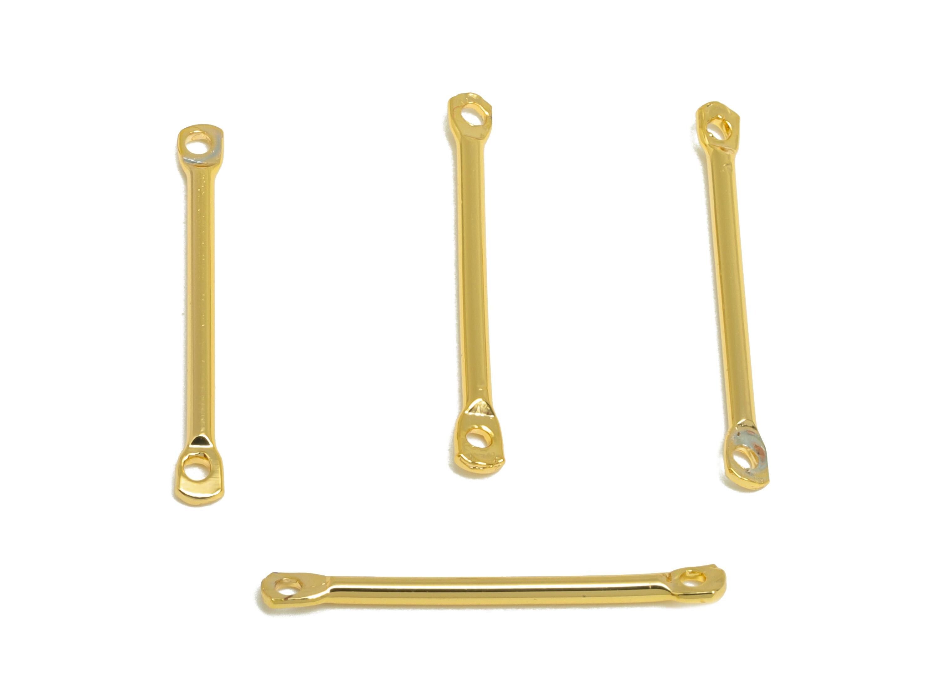 1.2*20mm Gold Bar Earring Connector - Brass Metal Link Component - Vertical Stick Design - Gold Jewelry - 18K Real Gold Plated - RGP10191 - DOMEDBAZAAR