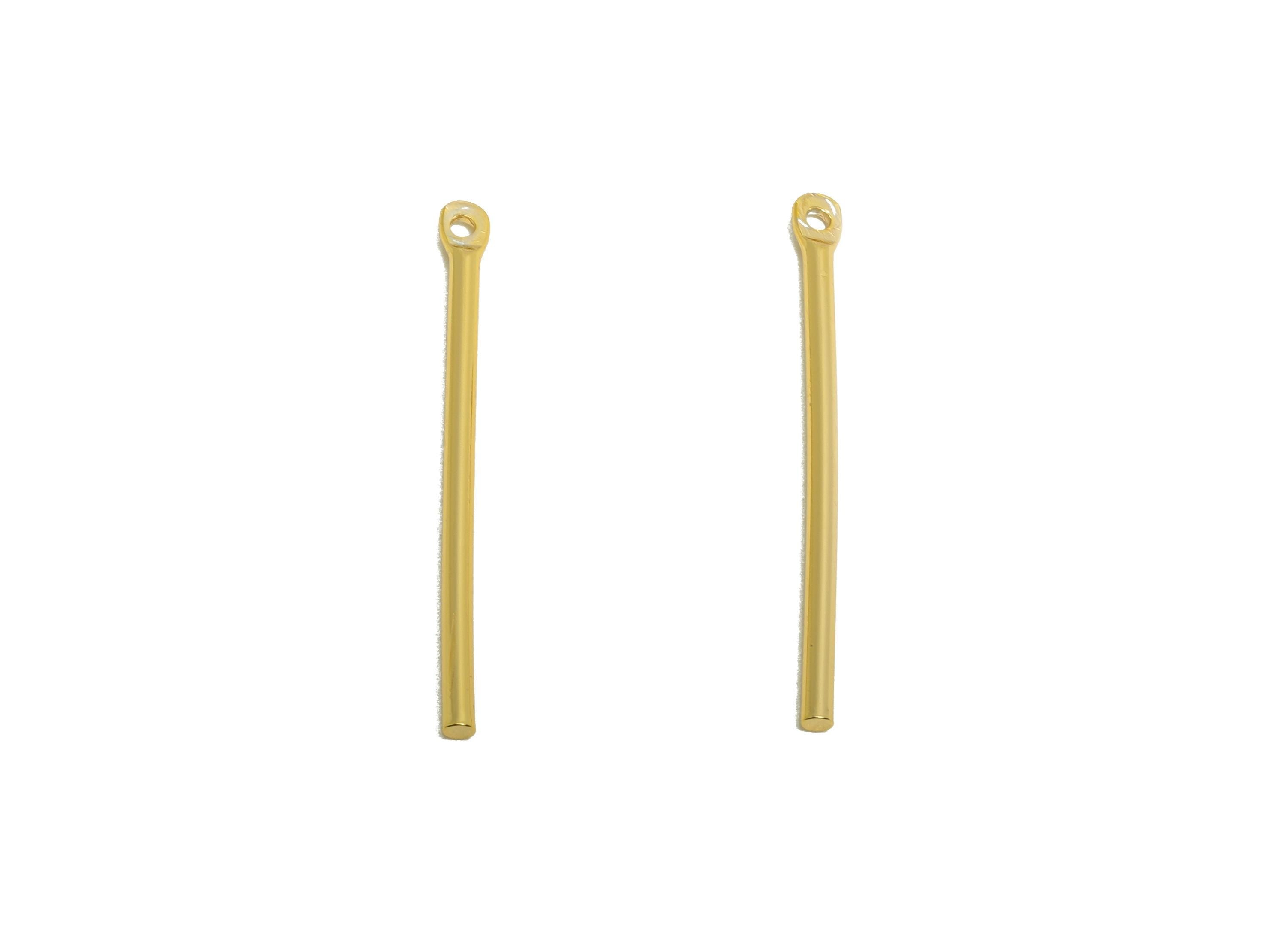 1.5*30mm Gold Bar Earring Charm - Brass Stick Charm For DIY Craft Jewelry - Gold Jewelry Making Tools - 18K Real Gold Plating - RGP10203 - DOMEDBAZAAR