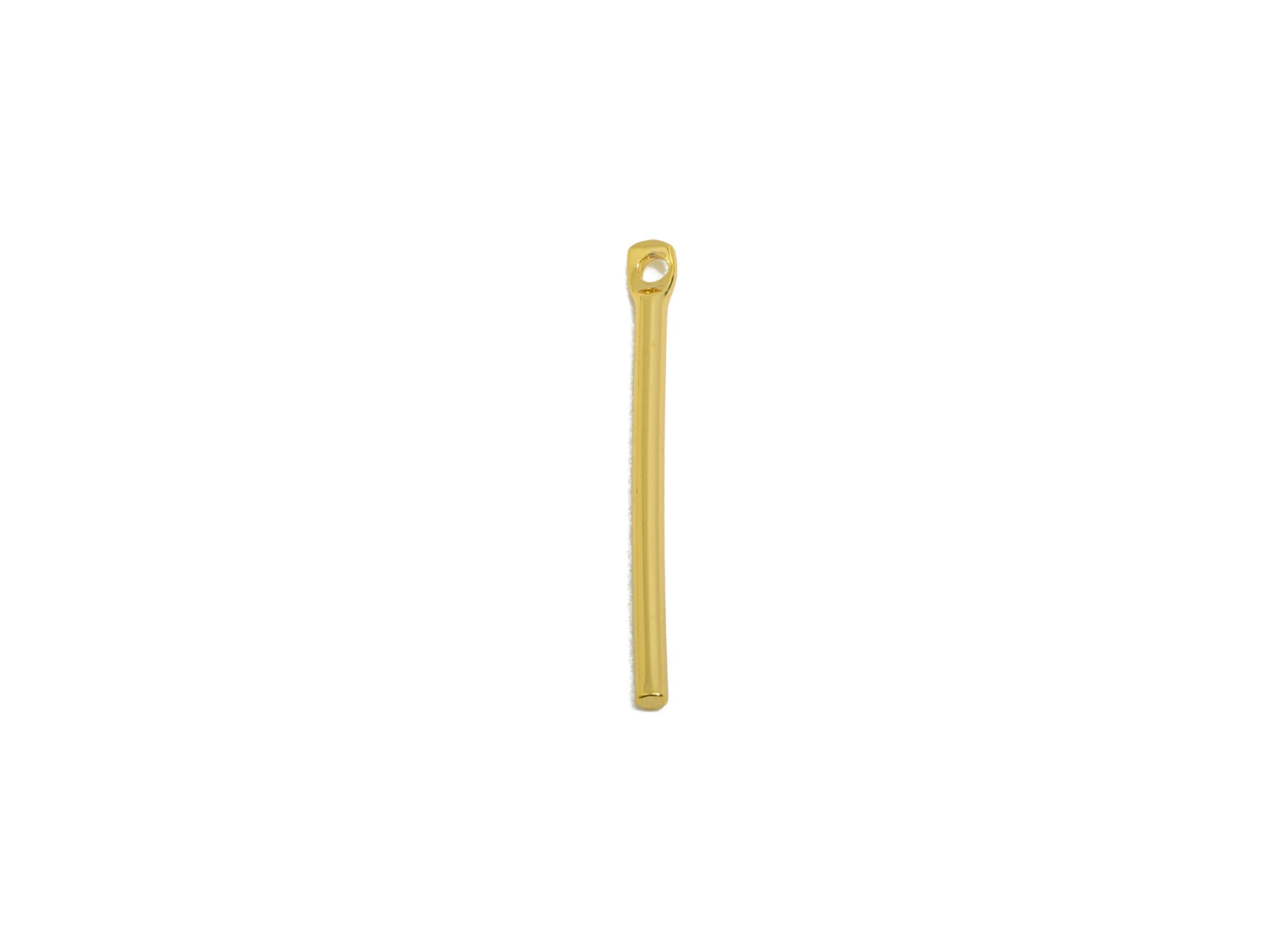 1.2*20mm Gold Bar Earring Charm - Brass Stick Charm For DIY Craft Jewelry - Gold Jewelry Making Tools - 18K Real Gold Plating - RGP10209 - DOMEDBAZAAR