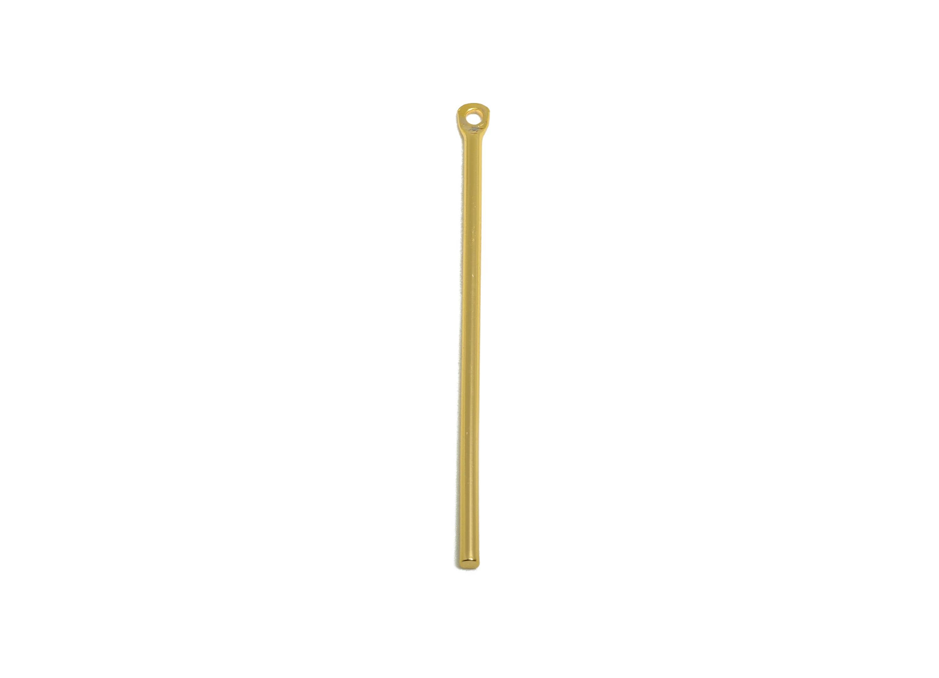 1.2*35mm Gold Bar Earring Charm - Brass Stick Charm For DIY Craft Jewelry - Gold Jewelry Making Tools - 18K Real Gold Plating - RGP10206 - DOMEDBAZAAR