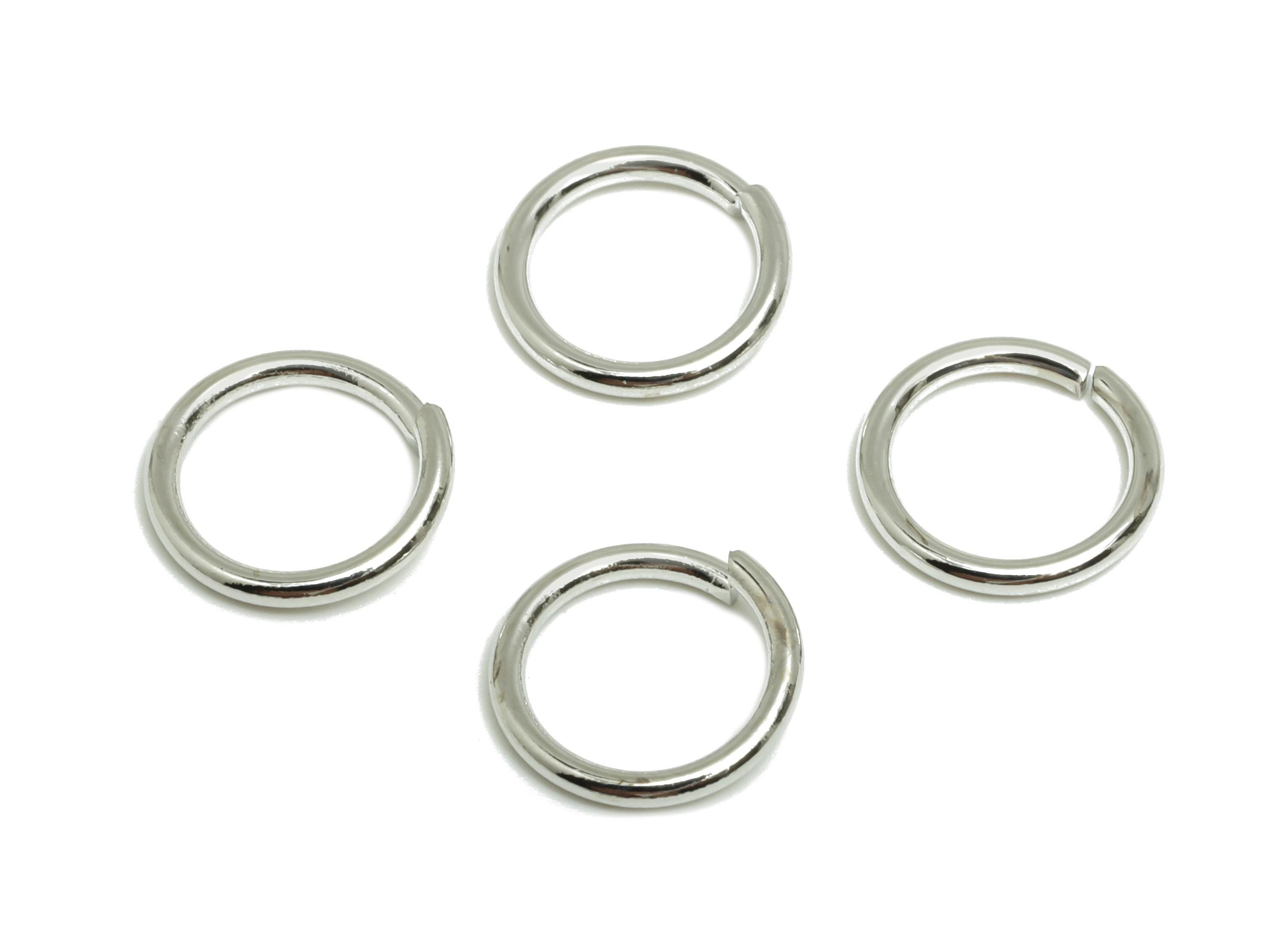 10x1.2mm Brass Jump Rings Charm - Brass Jump Rings Connector - Jump Ring For Jewelry Making - 18k Real White Gold Plated - RGP10216-10*1.2 - DOMEDBAZAAR
