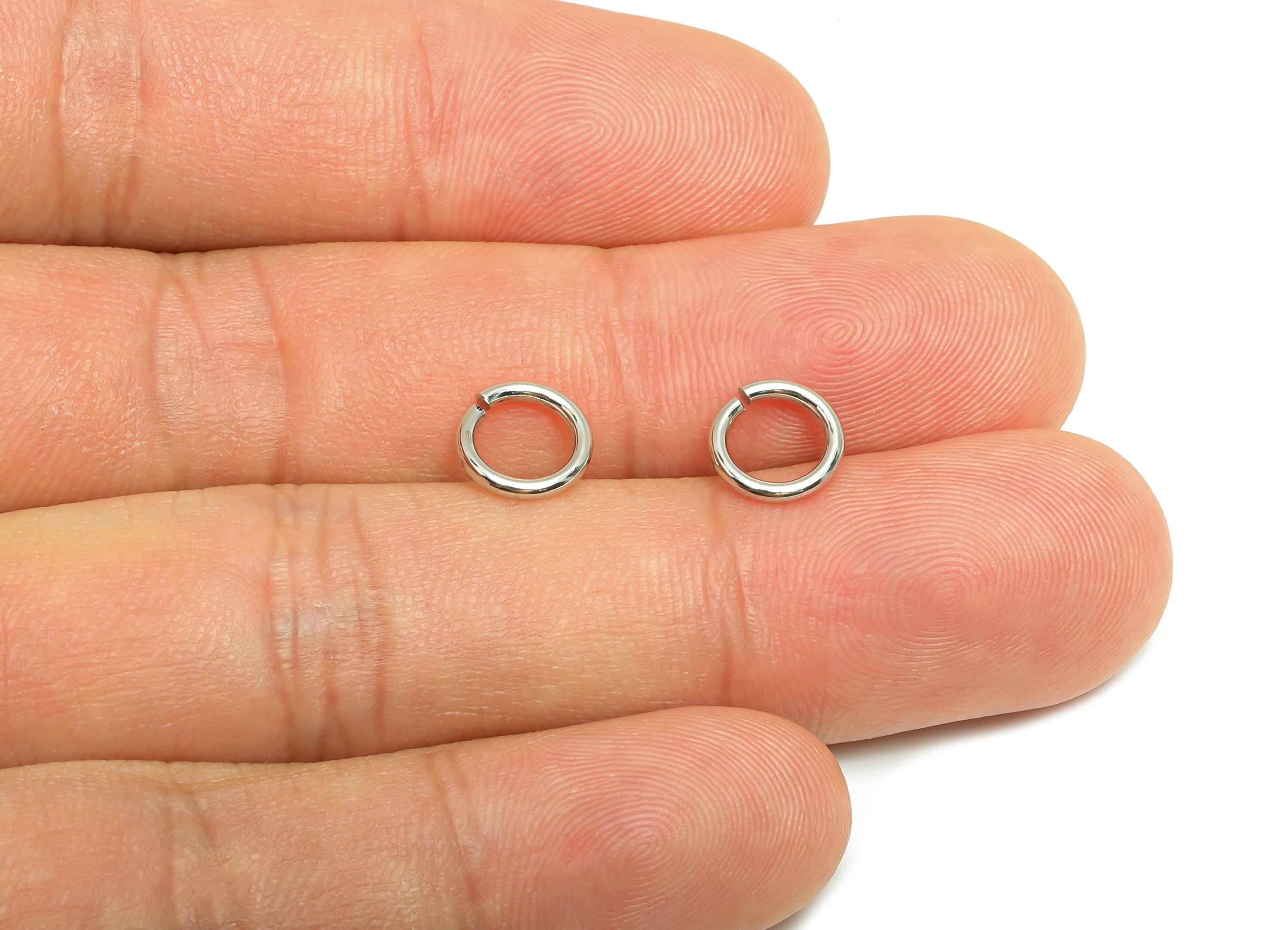 8*1.2mm Brass Jump Rings Charm - Brass Jump Rings Connector - Jump Ring For Jewelry Making - 18k Real White Gold Plated - RGP10216-8*1.2 - DOMEDBAZAAR