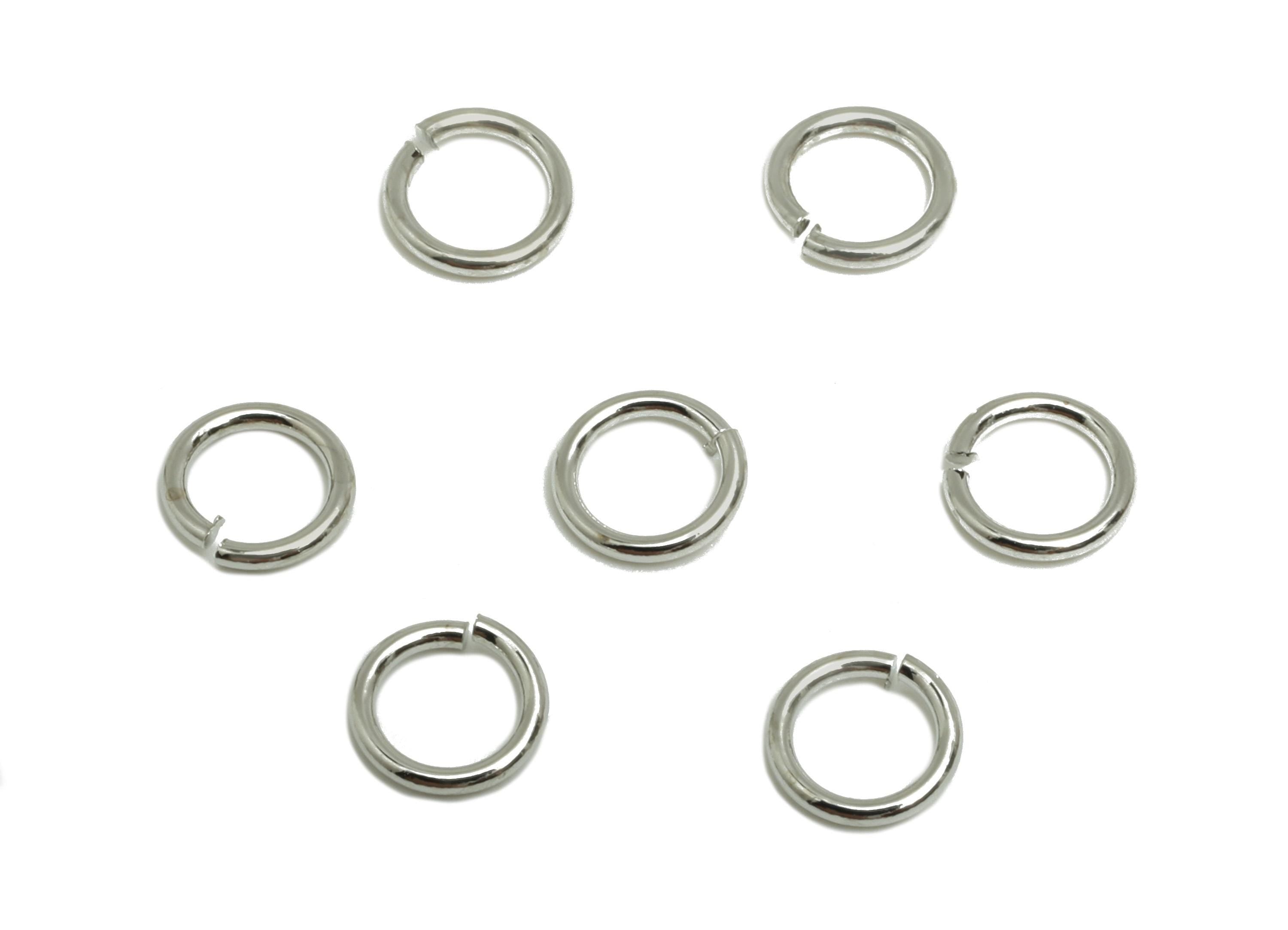 5*0.8mm Brass Jump Rings Charm - Brass Jump Rings Connector - Jump Ring For Jewelry Making - 18k Real White Gold Plated - RGP10216-5*0.8 - DOMEDBAZAAR