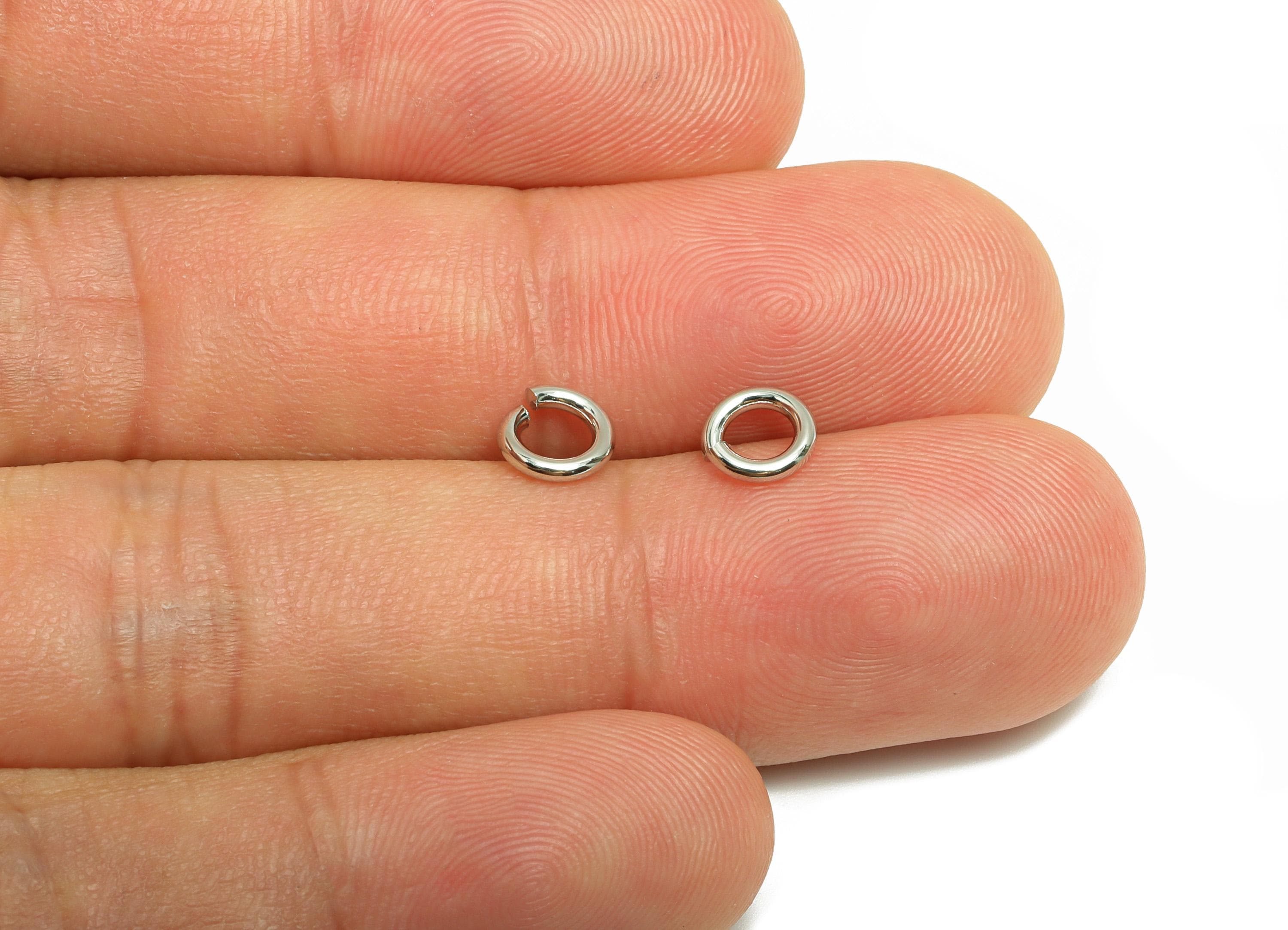 6*1.2mm Brass Jump Rings Charm - Brass Jump Rings Connector - Jump Ring For Jewelry Making - 18k Real White Gold Plated - RGP10216-6*1.2 - DOMEDBAZAAR