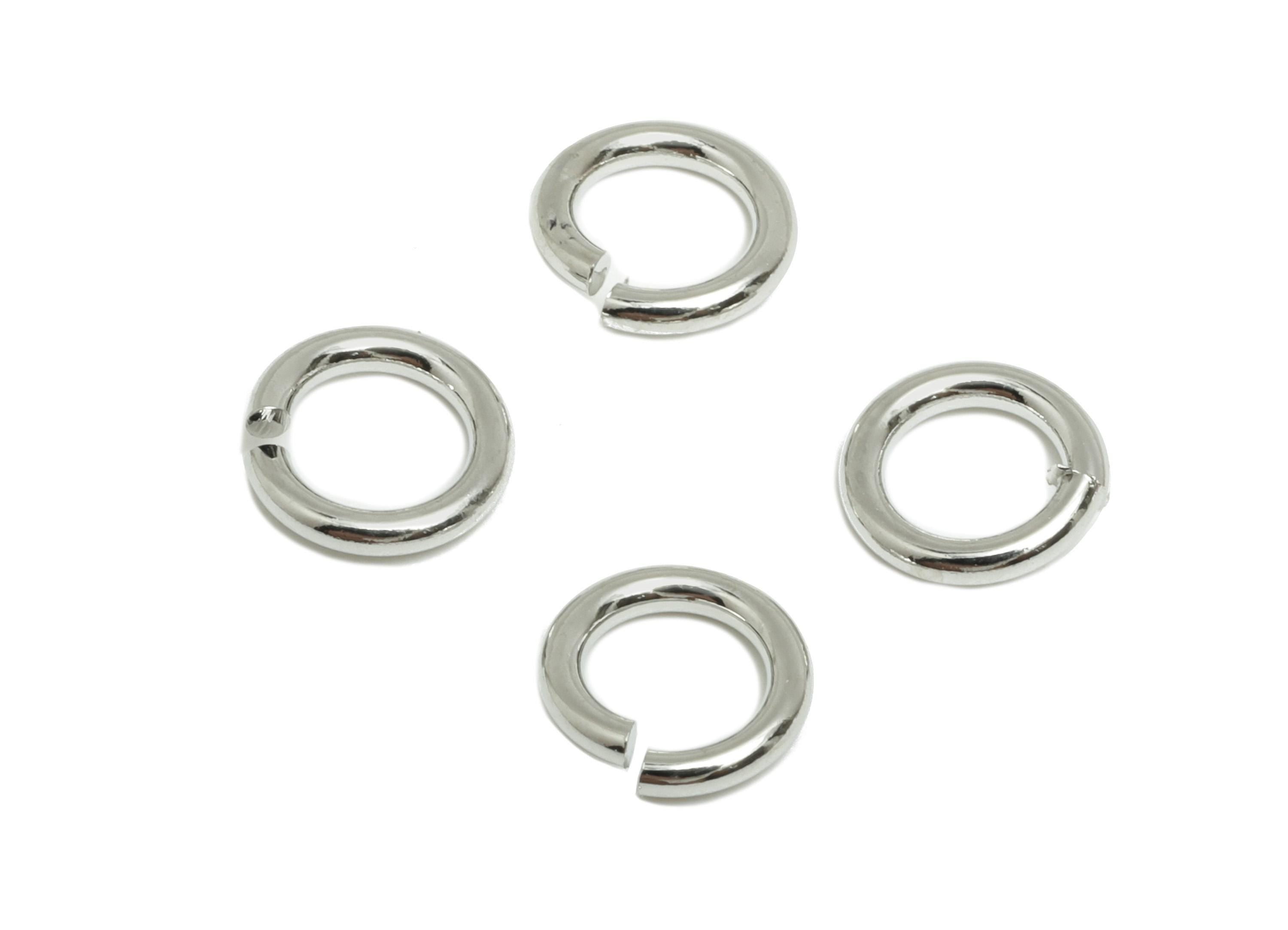 7*1.2mm Brass Jump Rings Charm - Brass Jump Rings Connector - Jump Ring For Jewelry Making - 18k Real White Gold Plated - RGP10216-7*1.2 - DOMEDBAZAAR