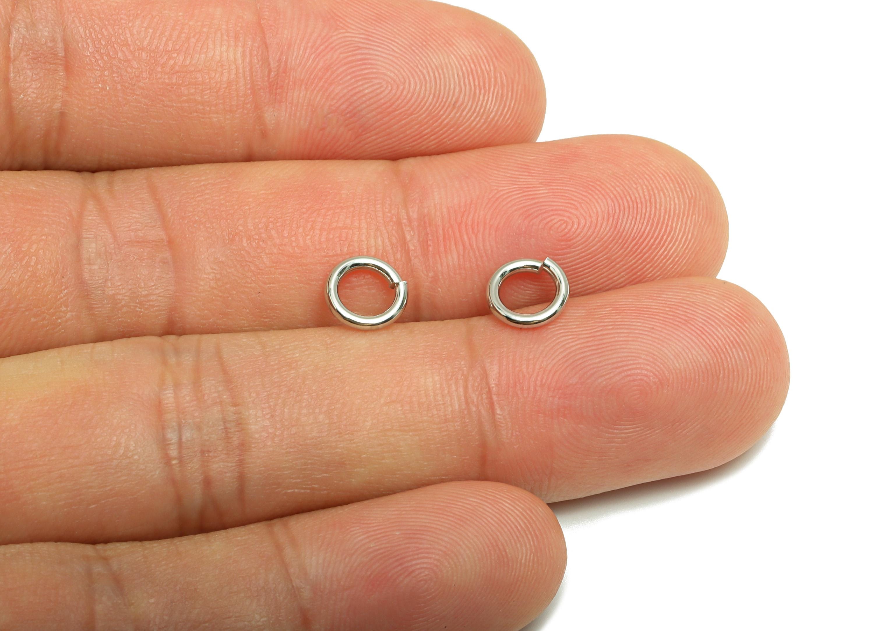 7*1.2mm Brass Jump Rings Charm - Brass Jump Rings Connector - Jump Ring For Jewelry Making - 18k Real White Gold Plated - RGP10216-7*1.2 - DOMEDBAZAAR