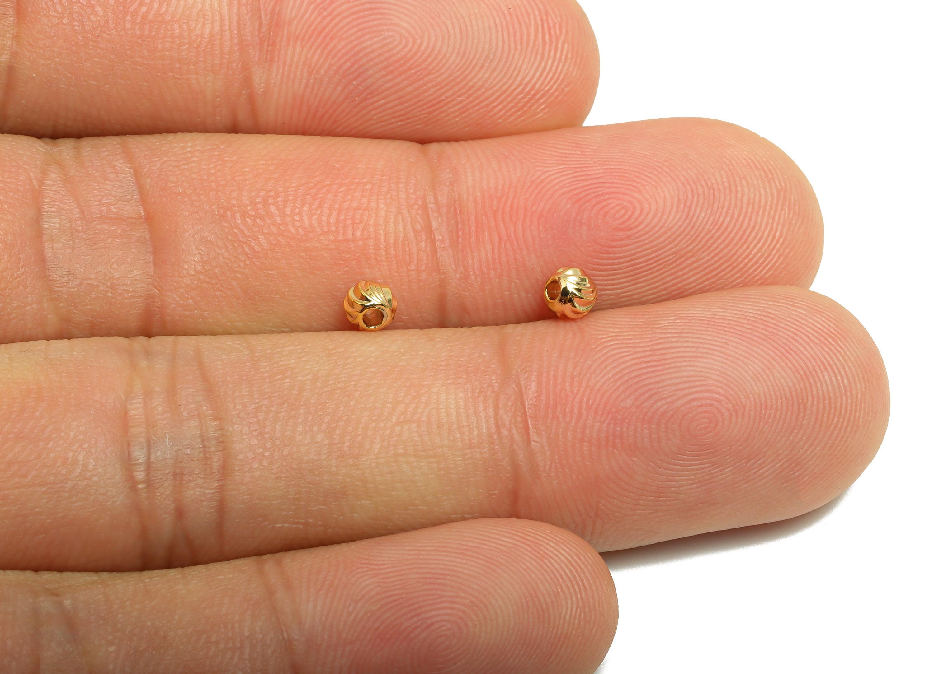 Brass Spacer Bead - Brass Gold Spacer Bead for Jewelry Making - Brass Swirl Design Bead - 18K Real Gold Plating - 3.5x3.3x3.5mm - RGP10160 - DOMEDBAZAAR
