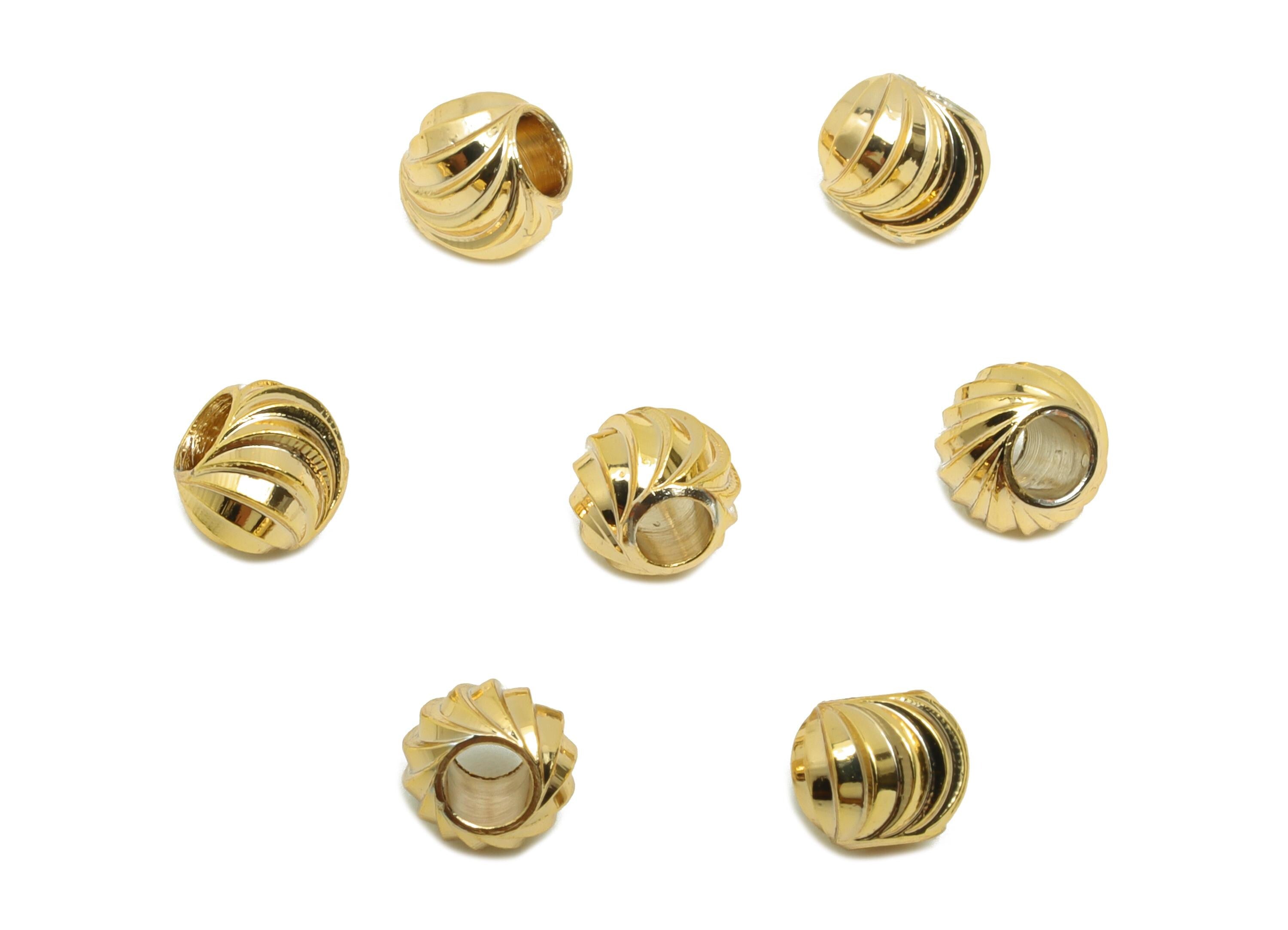 Gold Swirl Spacer Bead - Brass Gold Spacer Bead for Jewelry Making - DIY Jewelry Making Supply - 18K Real Gold Plating - 4x4x4mm - RGP10161 - DOMEDBAZAAR