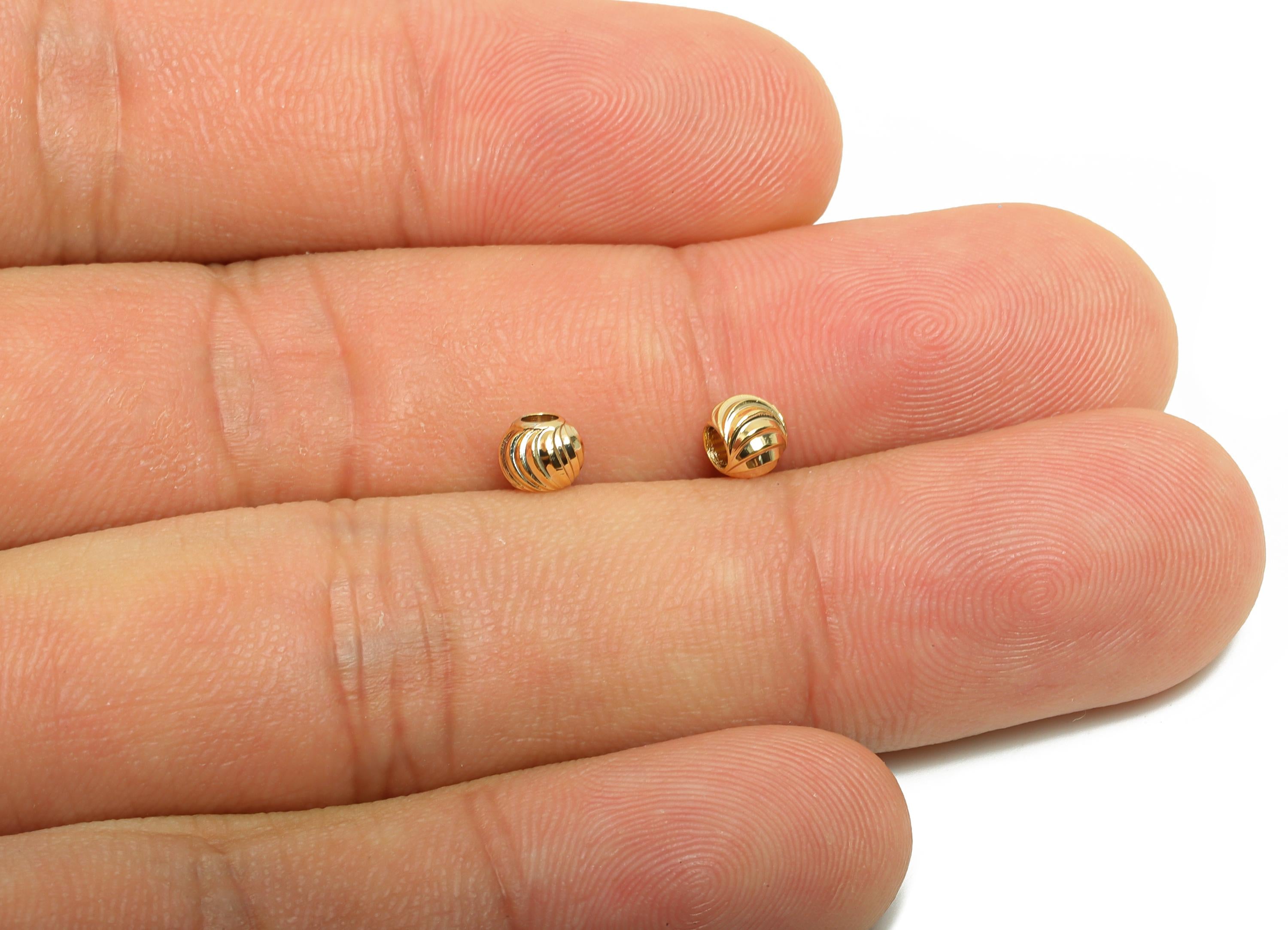 Gold Swirl Spacer Bead - Brass Gold Spacer Bead for Jewelry Making - DIY Jewelry Making Supply - 18K Real Gold Plating - 4x4x4mm - RGP10161 - DOMEDBAZAAR