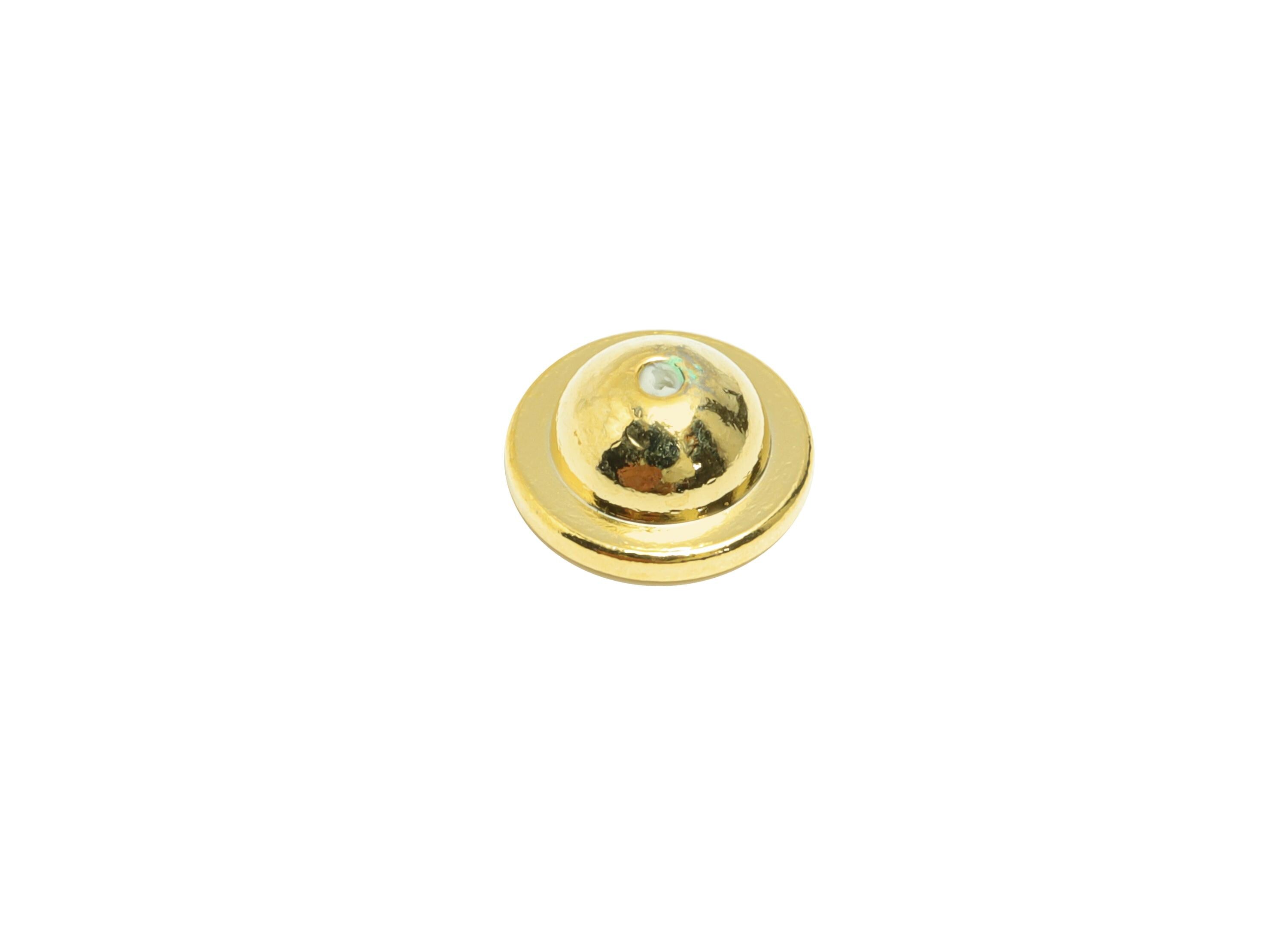 Brass Dome Disc Earring Stopper - Gold Secure Earring Backs - Flat Base Used as Earring Finding - 18K Real Gold Plating - 8x8x3.6mm- RGP8881 - DOMEDBAZAAR