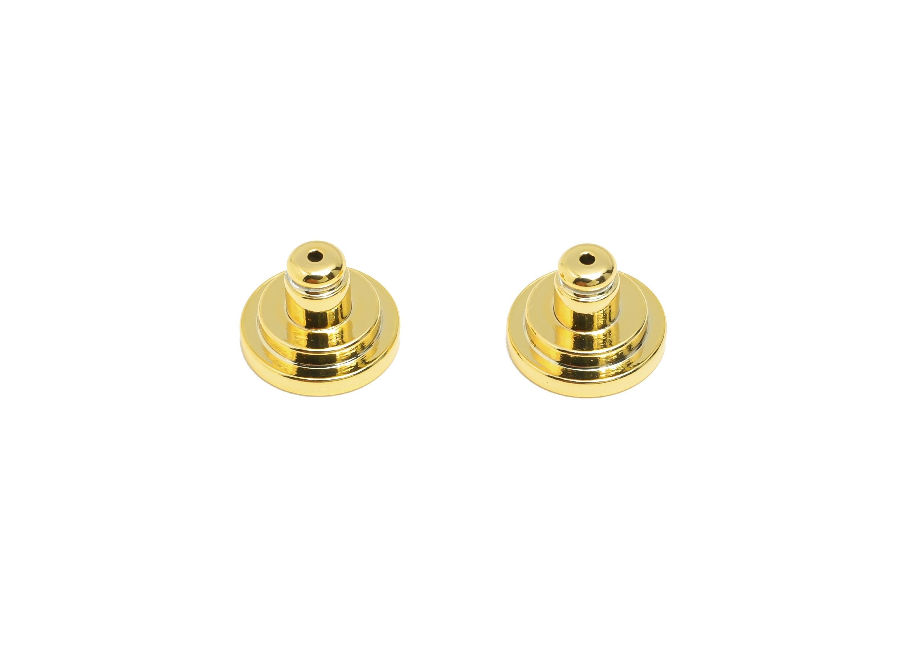 Brass Bullet Earring Stopper - Gold Secure Earring Backs - Flat Base Used as Earring Finding - 18K Real Gold Plating - 10x10x7.23mm- RGP8883 - DOMEDBAZAAR