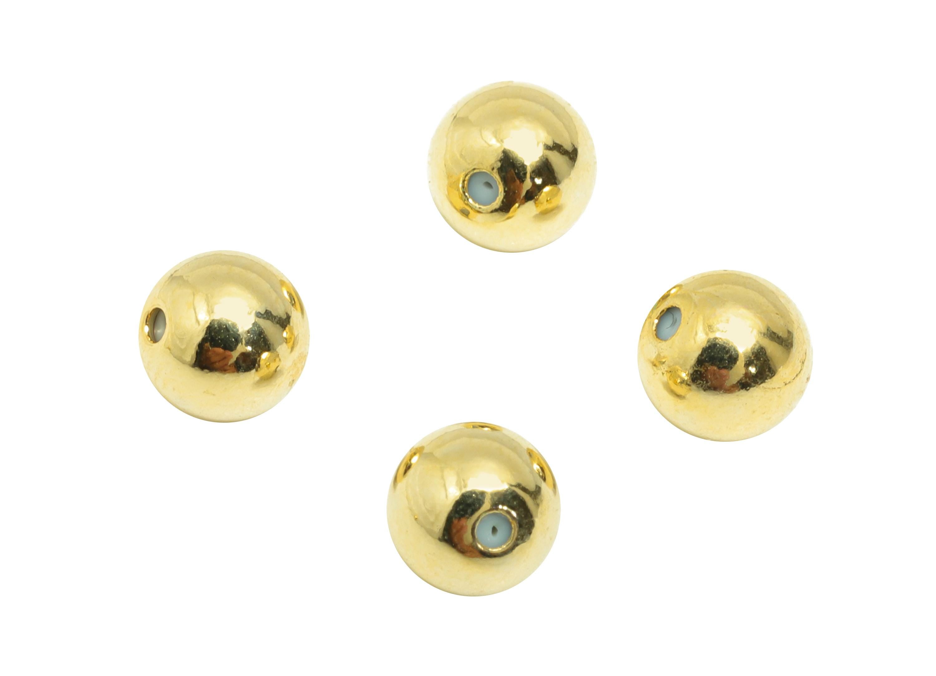 Brass Ball Earring Stopper - Gold Secure Earring Backs - Mini Round Ball Used as Earring Findings - 18K Real Gold Plating - 6x6x6mm- RGP8884 - DOMEDBAZAAR