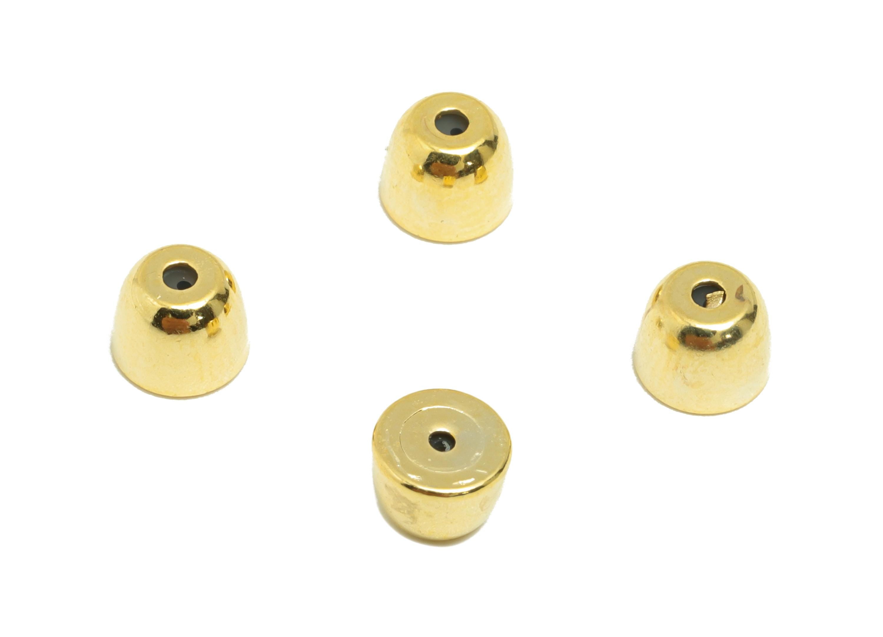 Brass Conical Earring Stopper - Gold Secure Earring Backs - Mini Conical Used as Earring Finding - 18K Real Gold Plating - 4x5x4mm - RGP8887 - DOMEDBAZAAR