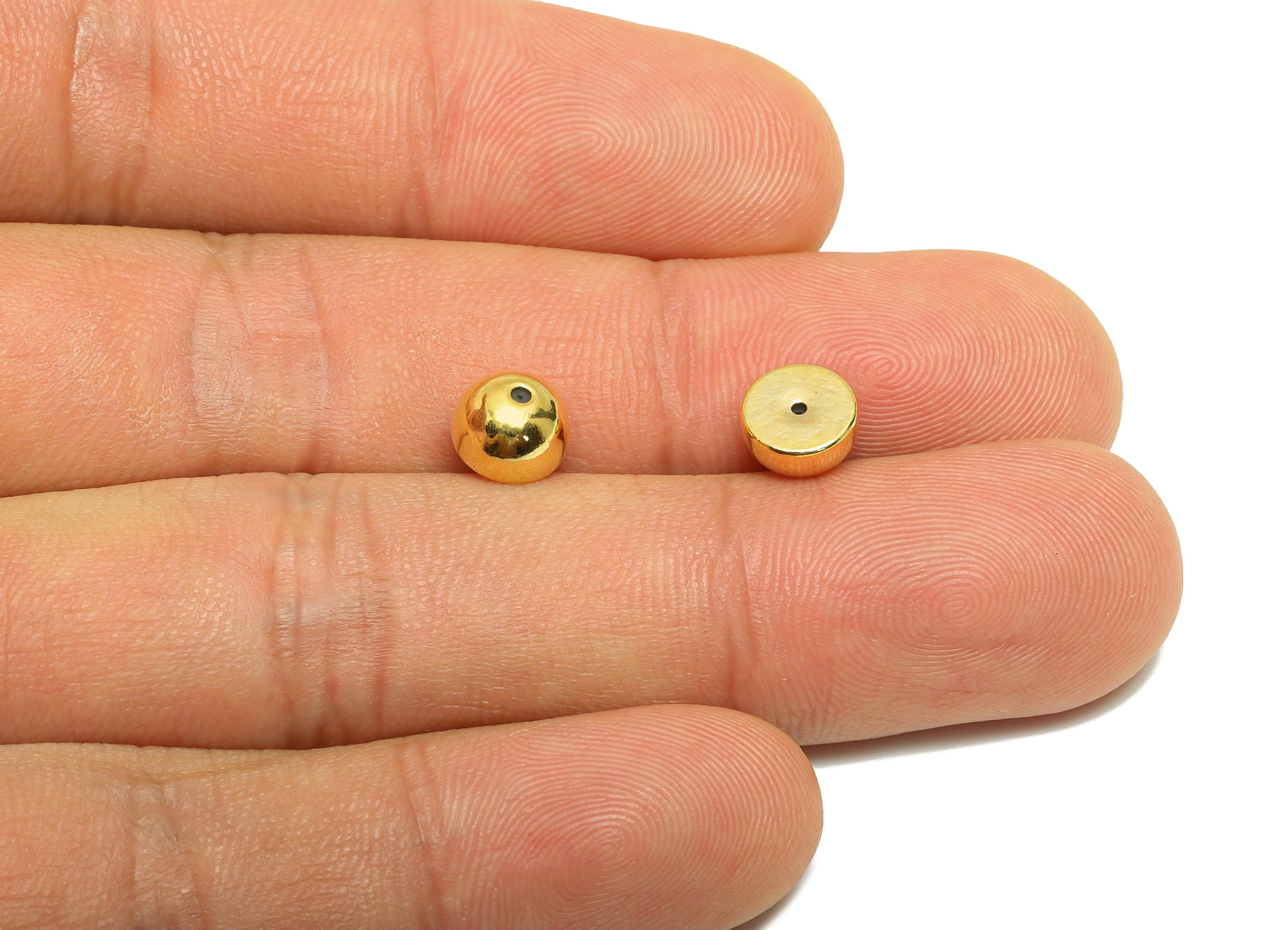Brass Dome Earring Stopper - Gold Secure Earring Backs - Mini Dome Used as Earring Findings - 18K Real Gold Plating - 7x7x4.3mm - RGP8888 - DOMEDBAZAAR