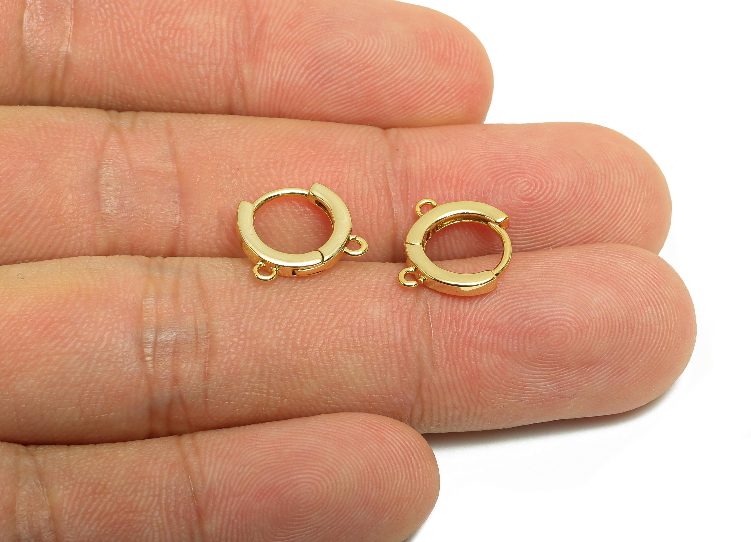 Brass Hoop Earring - Gold Huggie Earring for Girl's - Circle Daily Wear Earring with 2 Loop - 18K Real Gold Plating - 11.5x9.8x2mm - RGP8434 - DOMEDBAZAAR