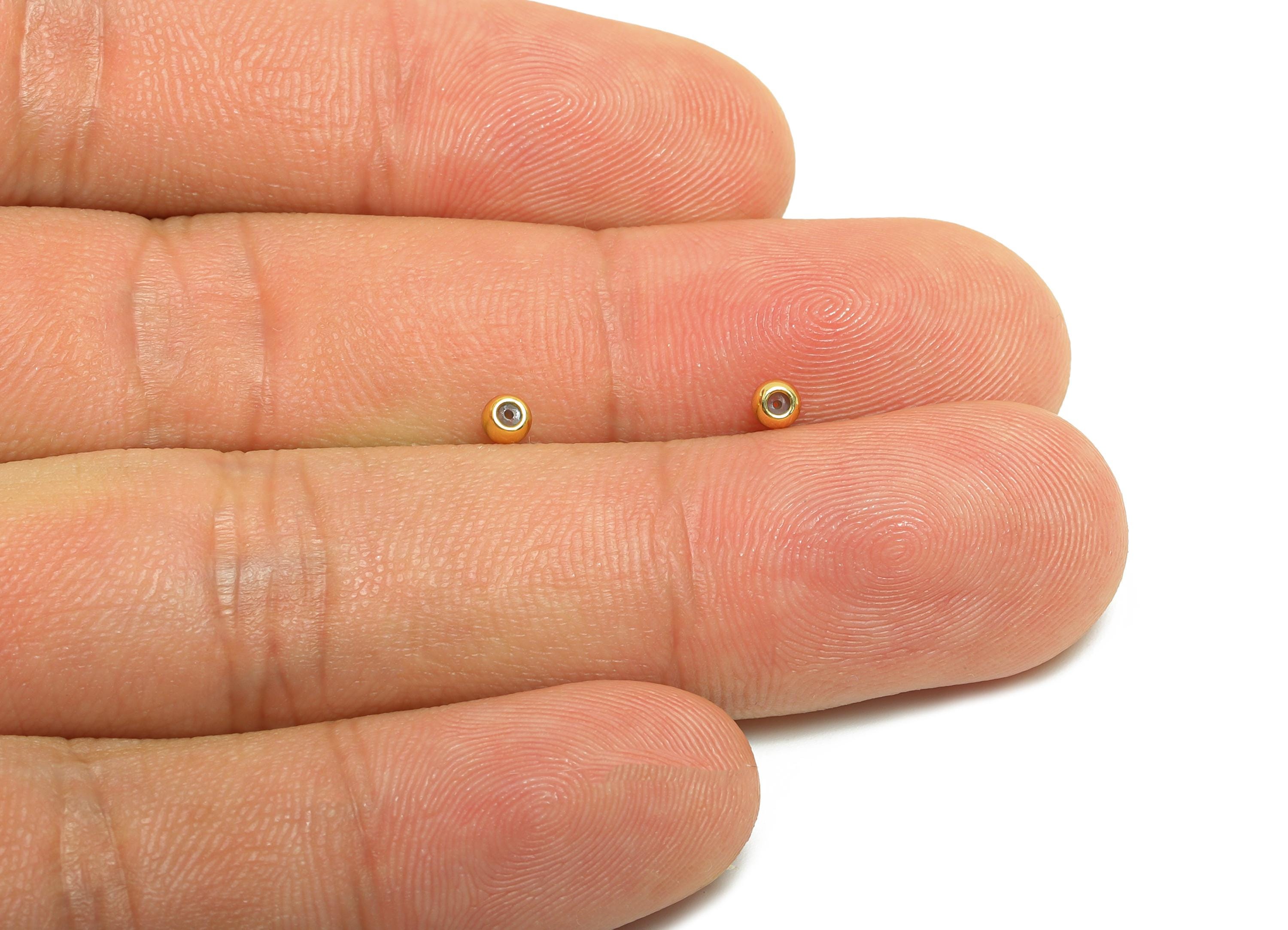 3*0.5 Silica Gel Rubber Earring Back - Brass Rubber Earring Stopper Nuts - Rubber Earring - 18K Real Gold Plating - 2x2.78x2mm - RGP8634 - DOMEDBAZAAR