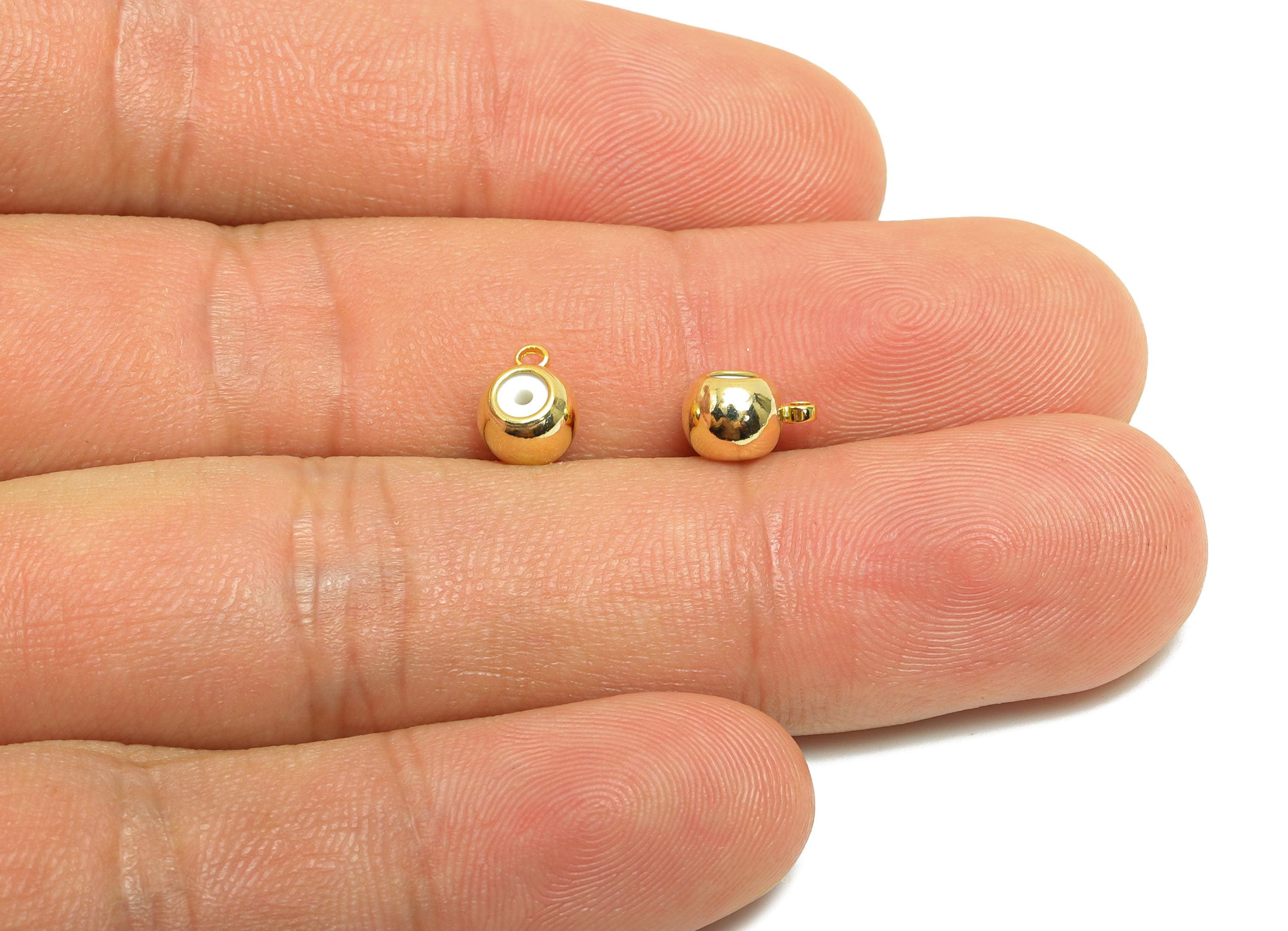 Rubber Earring Back with Loop - Brass Rubber Earring Stopper Nuts - Silica Gel Post Back - 18K Real Gold Plating - 7.66x5.7x4.7mm - RGP8633 - DOMEDBAZAAR