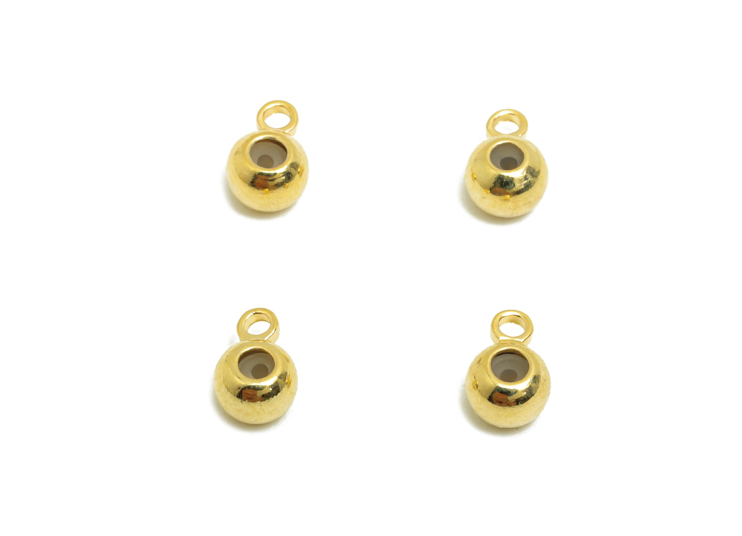 Rubber Earring Back with Loop - Brass Rubber Earring Stopper Nuts - 18K Real Gold Plating - Silica Gel Post Back - 5x3x2mm- RGP8640 - DOMEDBAZAAR
