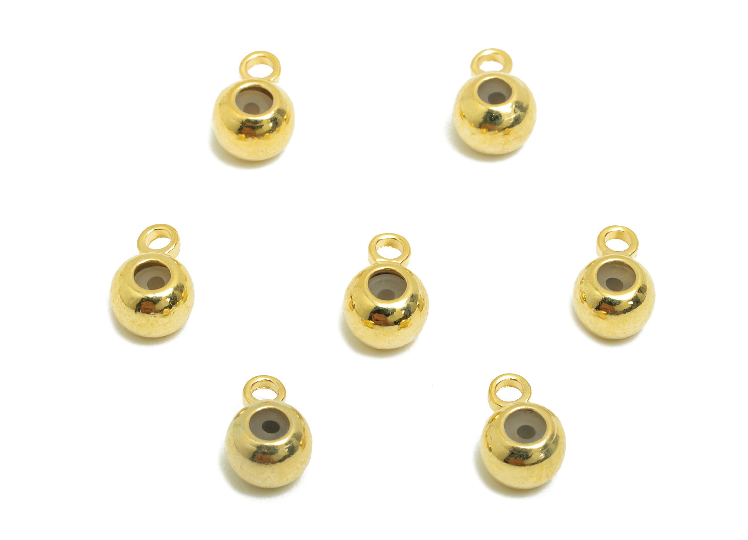 Rubber Earring Back with Loop - Brass Rubber Earring Stopper Nuts - 18K Real Gold Plating - Silica Gel Post Back - 5x3x2mm- RGP8640 - DOMEDBAZAAR