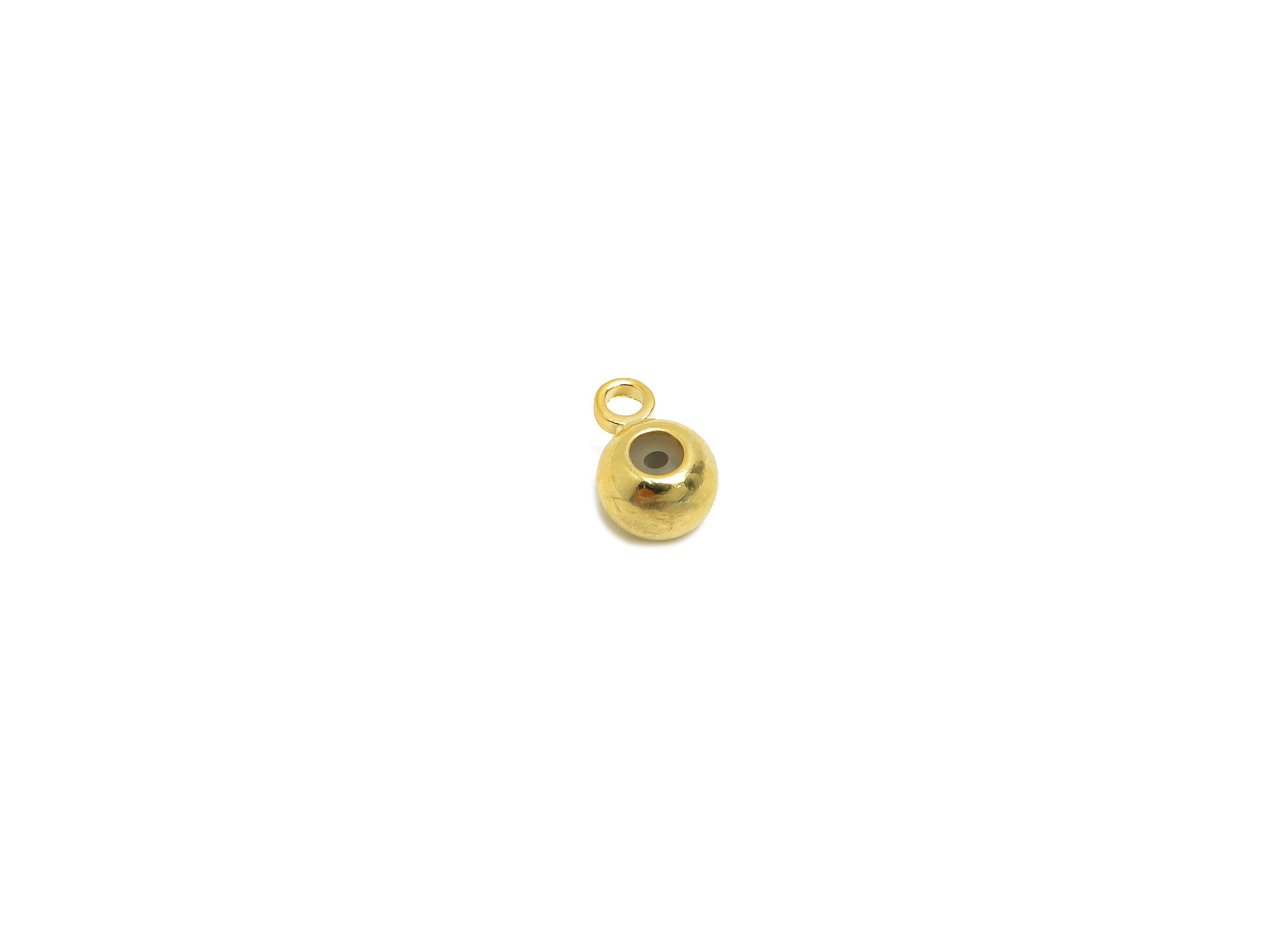 Rubber Earring Back with Loop - Brass Rubber Earring Stopper Nuts - 18K Real Gold Plating - Silica Gel Post Back - 5x3x2mm- RGP8640 - DOMEDBAZAAR
