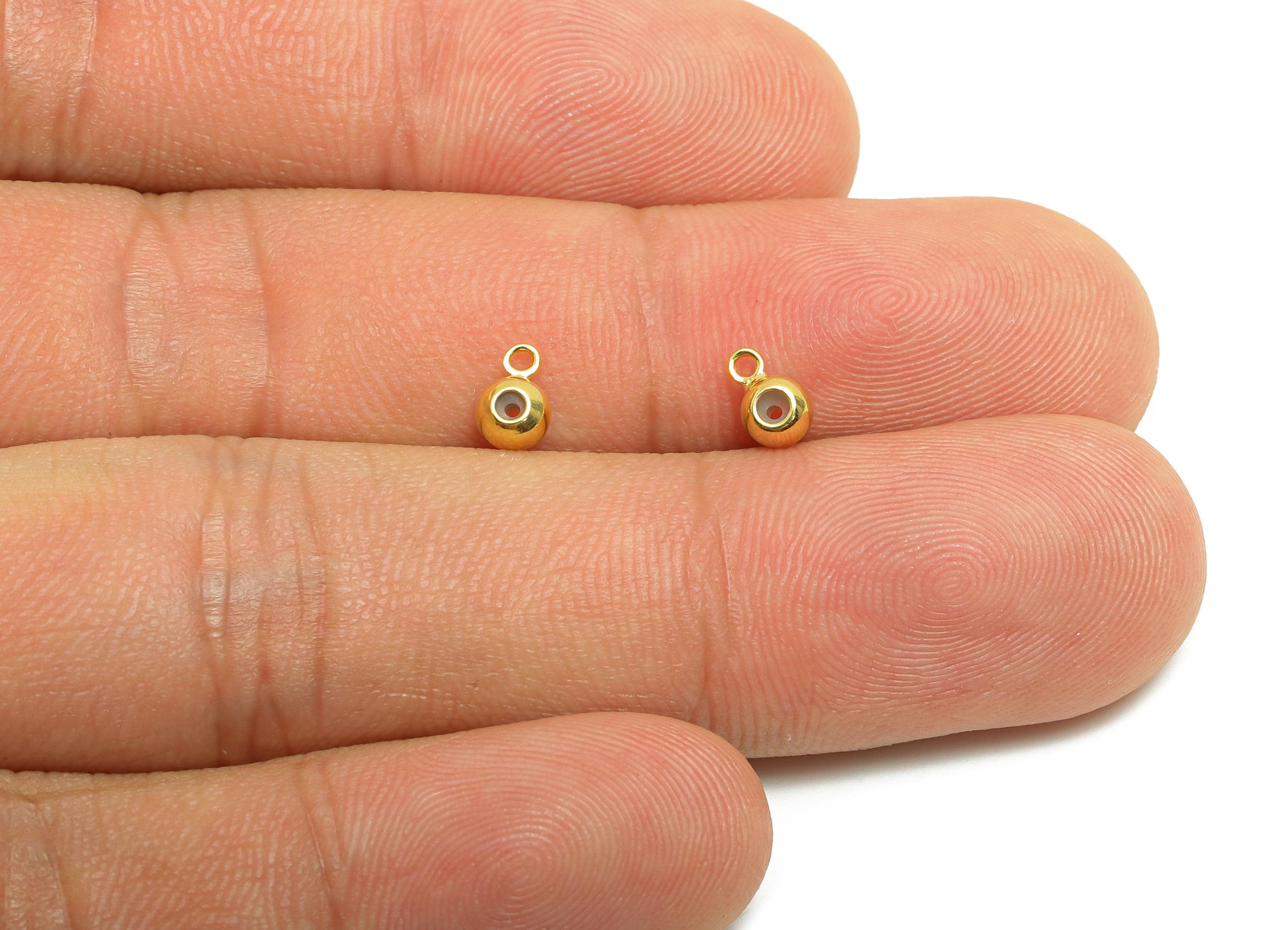 Rubber Earring Back with Loop - Brass Rubber Earring Stopper Nuts - 18K Real Gold Plating - Silica Gel Post Back - 5x3x2mm- RGP8640 - DOMEDBAZAAR