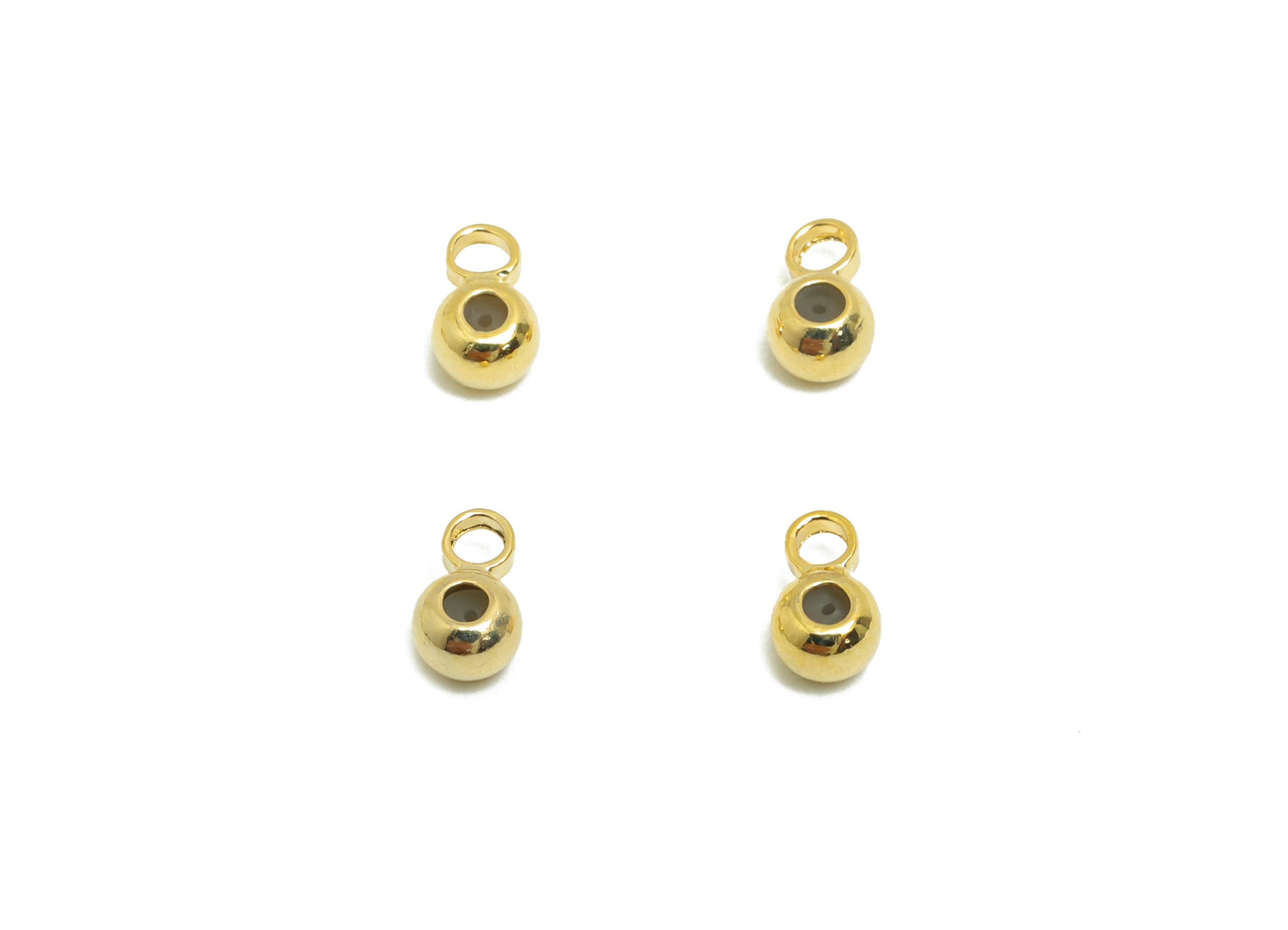 Rubber Earring Back with Loop - Brass Rubber Earring Stopper Nuts - 18K Real Gold Plating - Silica Gel Post Back - 4x2x2mm - RGP8639 - DOMEDBAZAAR