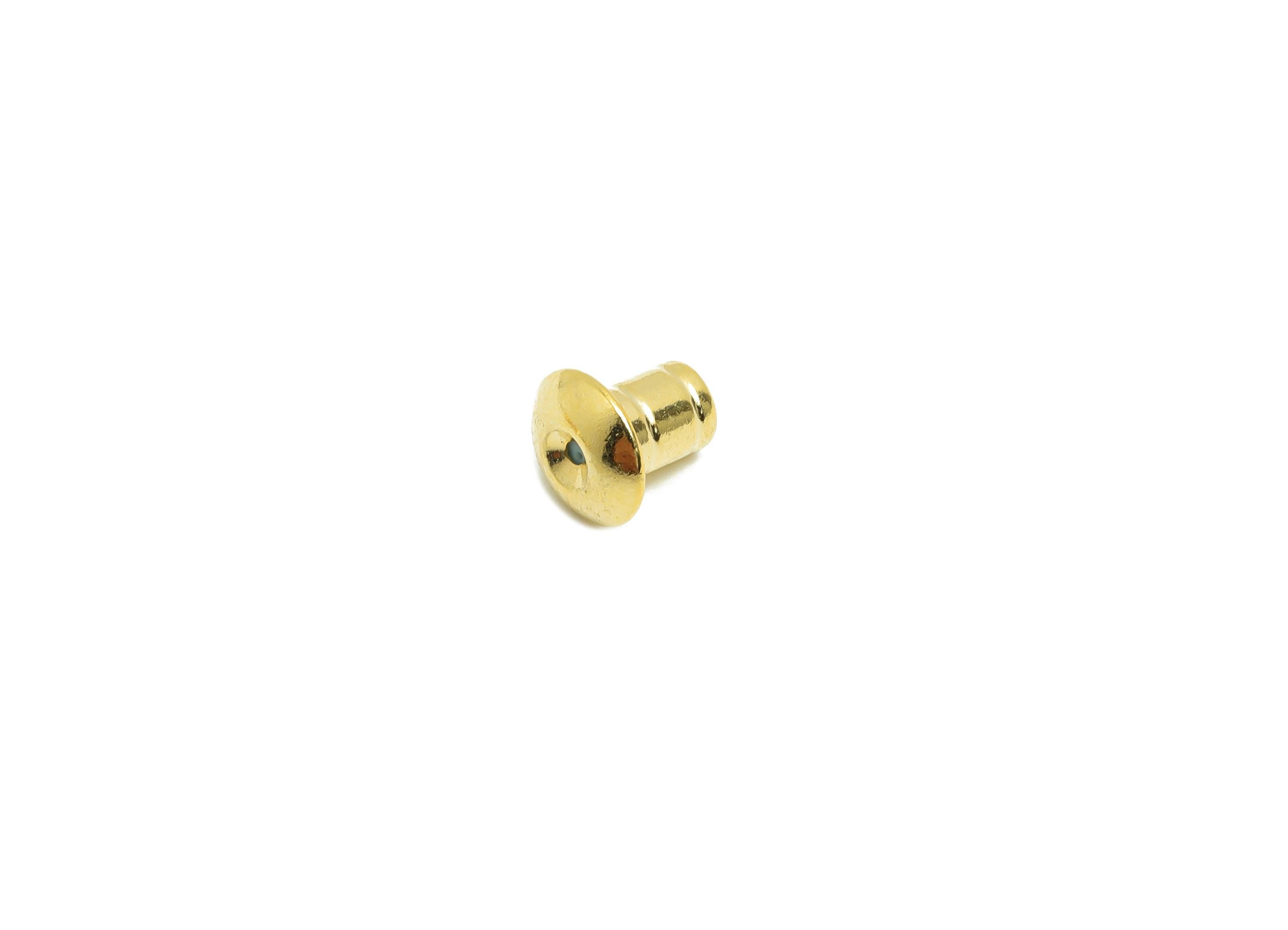 7*7 Silica Gel Rubber Earring Back - Brass Rubber Earring Stopper Nuts - Button Rubber Earring - 18K Real Gold Plating - 6x6x6mm - RGP8644 - DOMEDBAZAAR