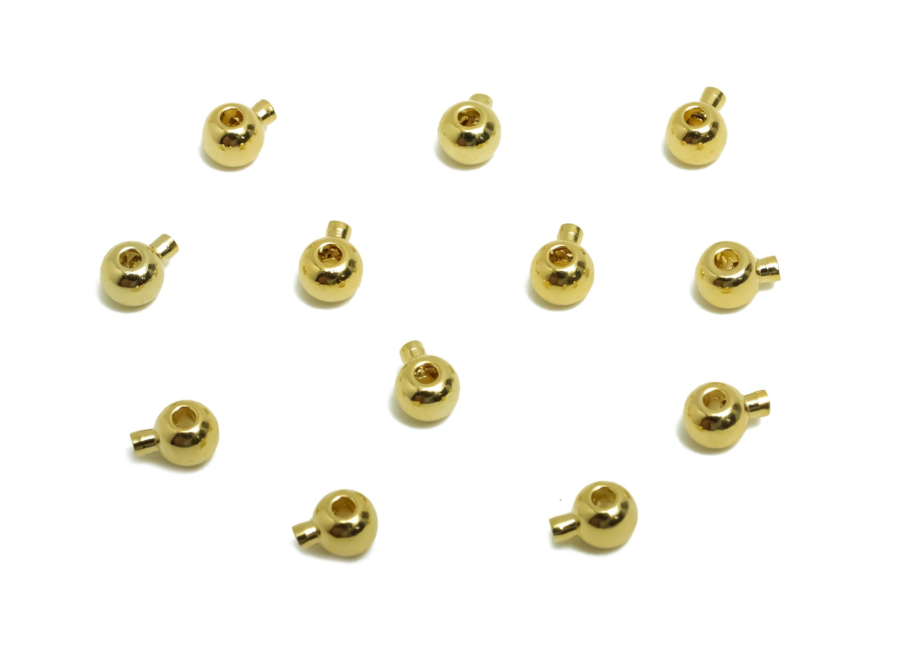 Brass Mini Round Rubber - Sliding Beads Nuts - Sliding Beads Rubber - Chain Bracelet- 18K Real Gold Plating - 4.46x3.33x2.74mm - RGP8655 - DOMEDBAZAAR