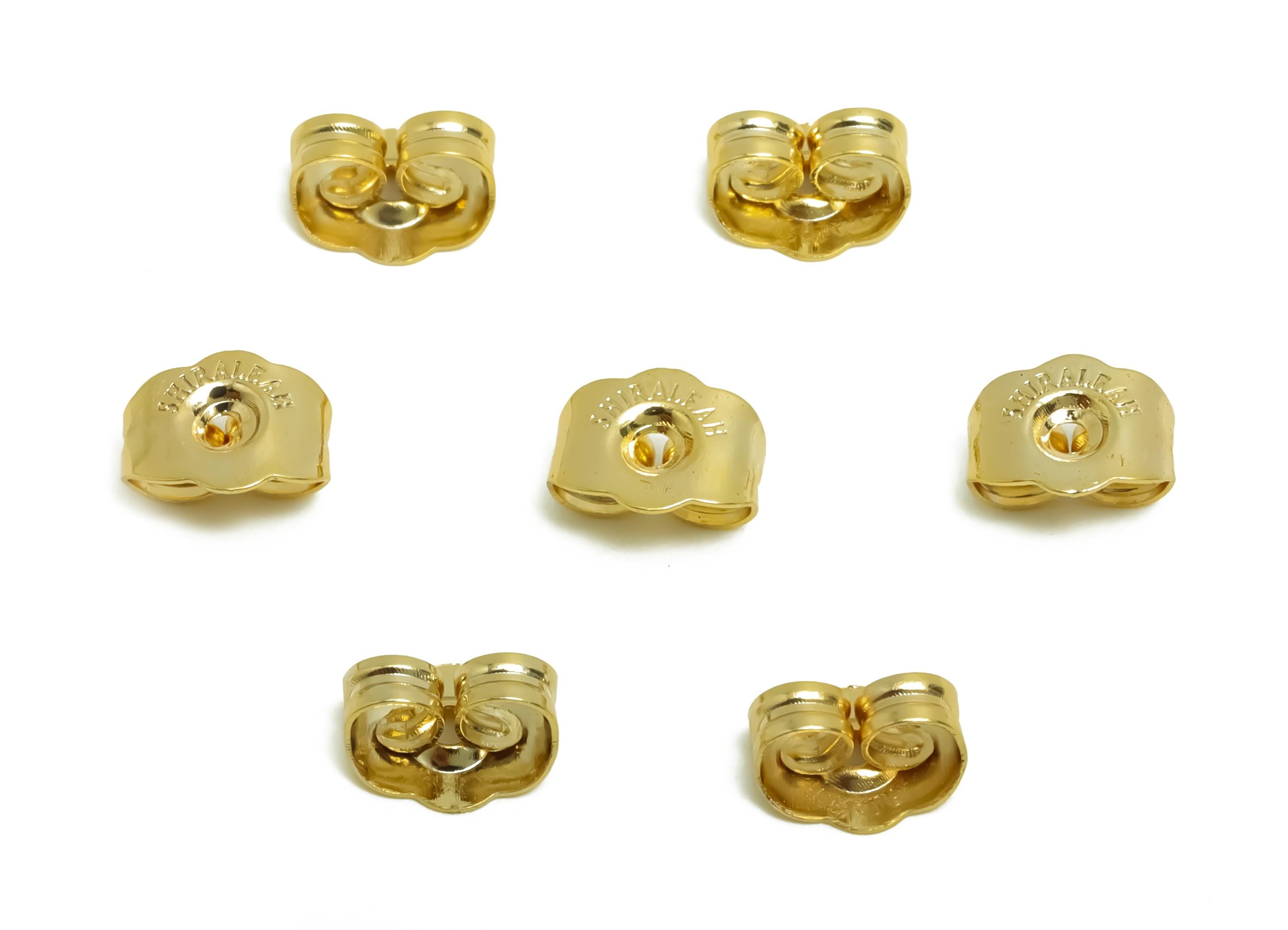 Brass Earring Backs - Brass Stoppers Back - Earring Stud Back Stopper - Post Nuts - Gold Jewelry - 18K Real Gold Plating - 7x5x4mm - RGP8670 - DOMEDBAZAAR