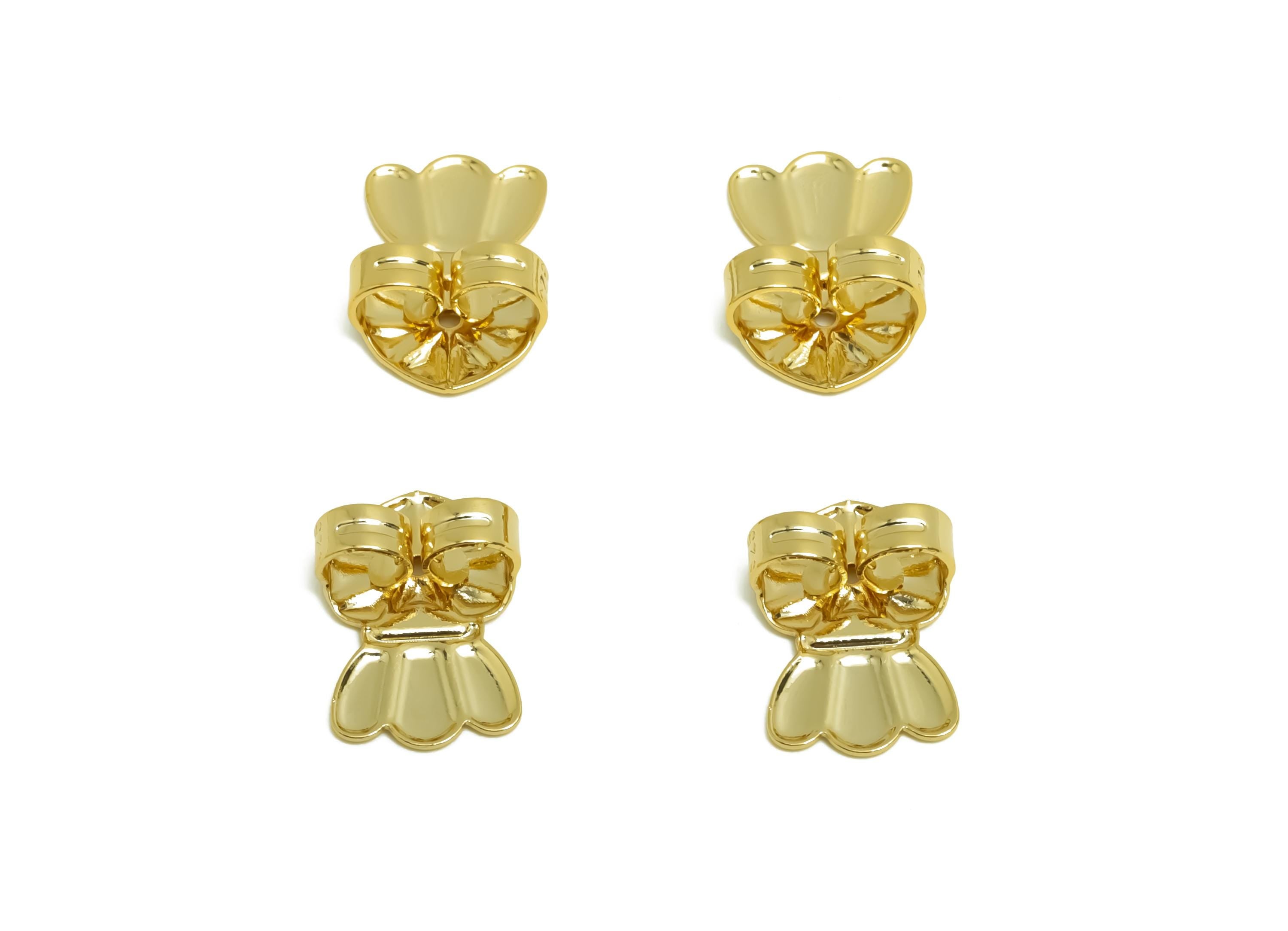 Brass Radish Earring Backs - Brass Gold Earring Back - Earring Stud Back Stopper - Gold Jewelry - 18K Real Gold Plating - 13x9x4mm - RGP8665 - DOMEDBAZAAR