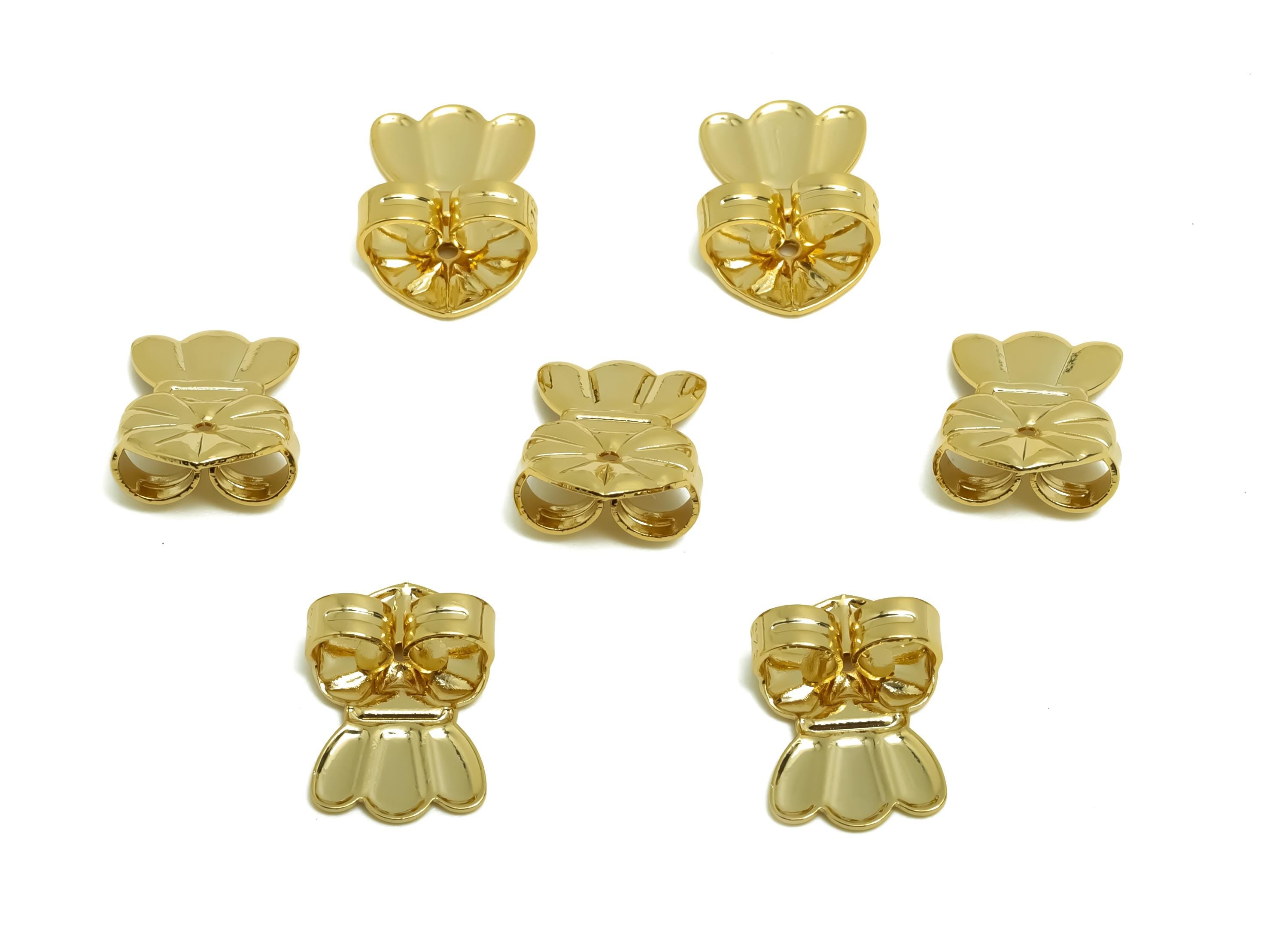 Brass Radish Earring Backs - Brass Gold Earring Back - Earring Stud Back Stopper - Gold Jewelry - 18K Real Gold Plating - 13x9x4mm - RGP8665 - DOMEDBAZAAR