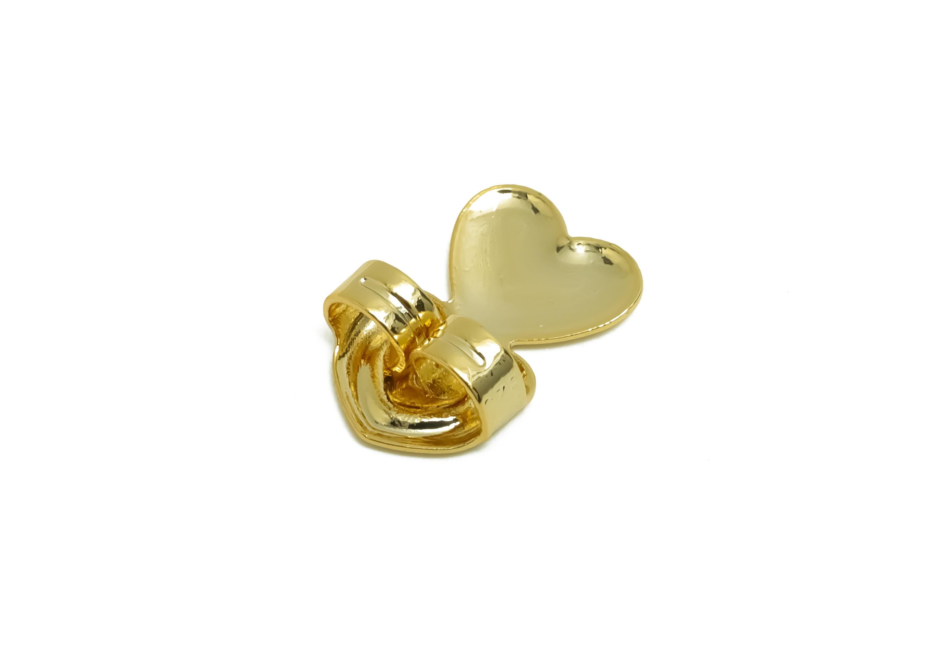 Brass Heart Earring Backs - Brass Double Heart  Back - Earring Stud Back Stopper - Gold Jewelry - 18K Real Gold Plating - 14x9x4mm - RGP8663 - DOMEDBAZAAR