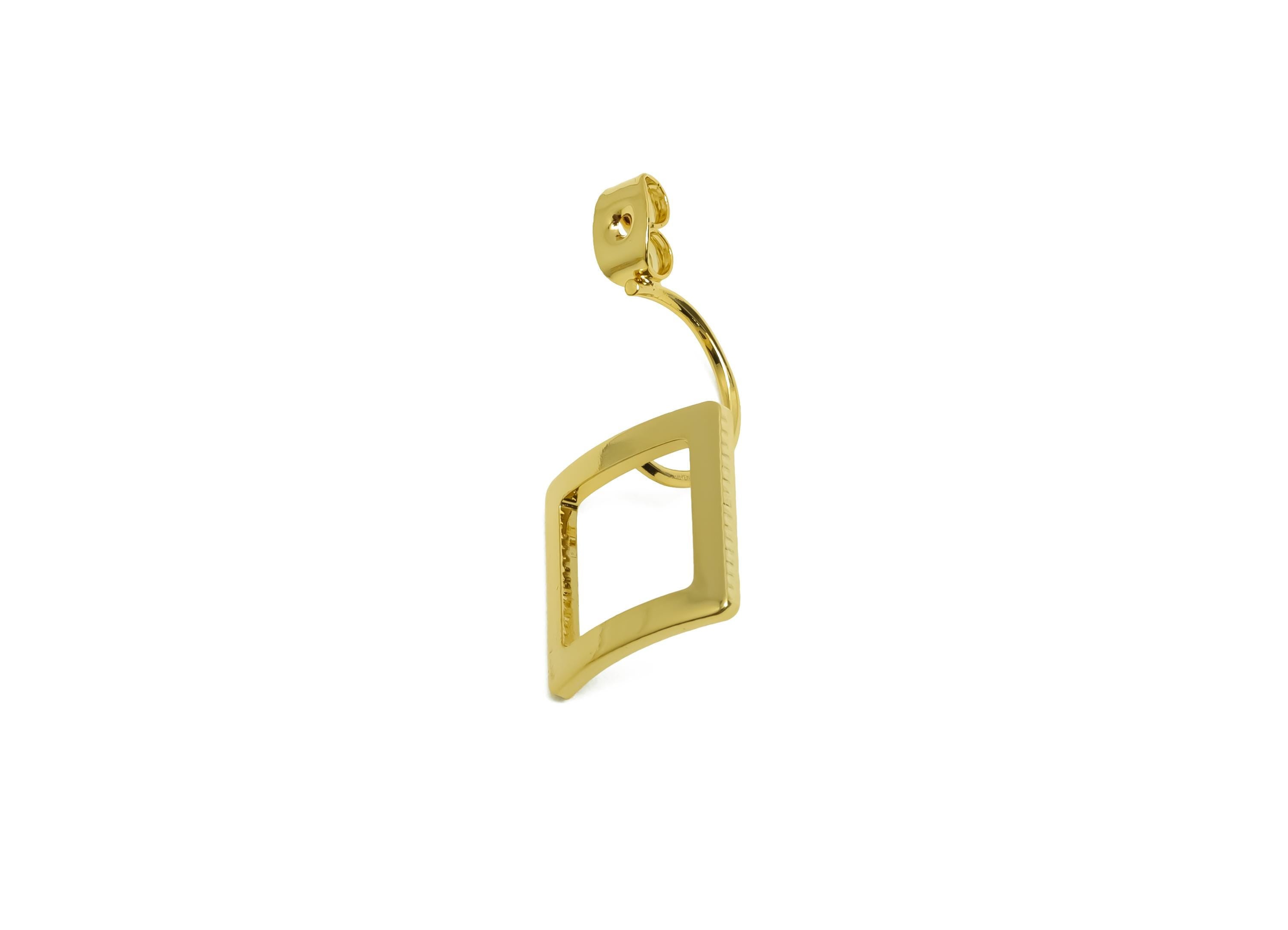 Brass Earring Backs - Brass Square Earring Back - Earring Stud Back Stopper - Gold Jewelry - 18K Real Gold Plating - 29.7x13.7x1mm - RGP8660 - DOMEDBAZAAR