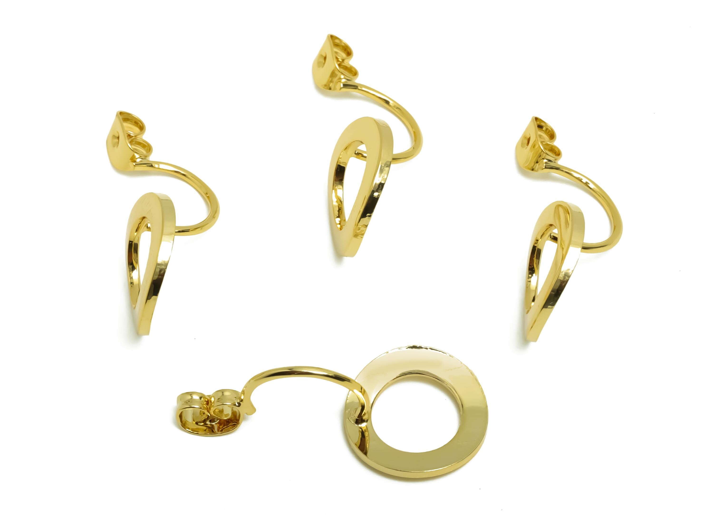 Brass Earring Backs - Brass Round Earring Back - Earring Stud Back Stopper - Gold Jewelry - 18K Real Gold Plating - 29.8x13.84x1mm - RGP8657 - DOMEDBAZAAR