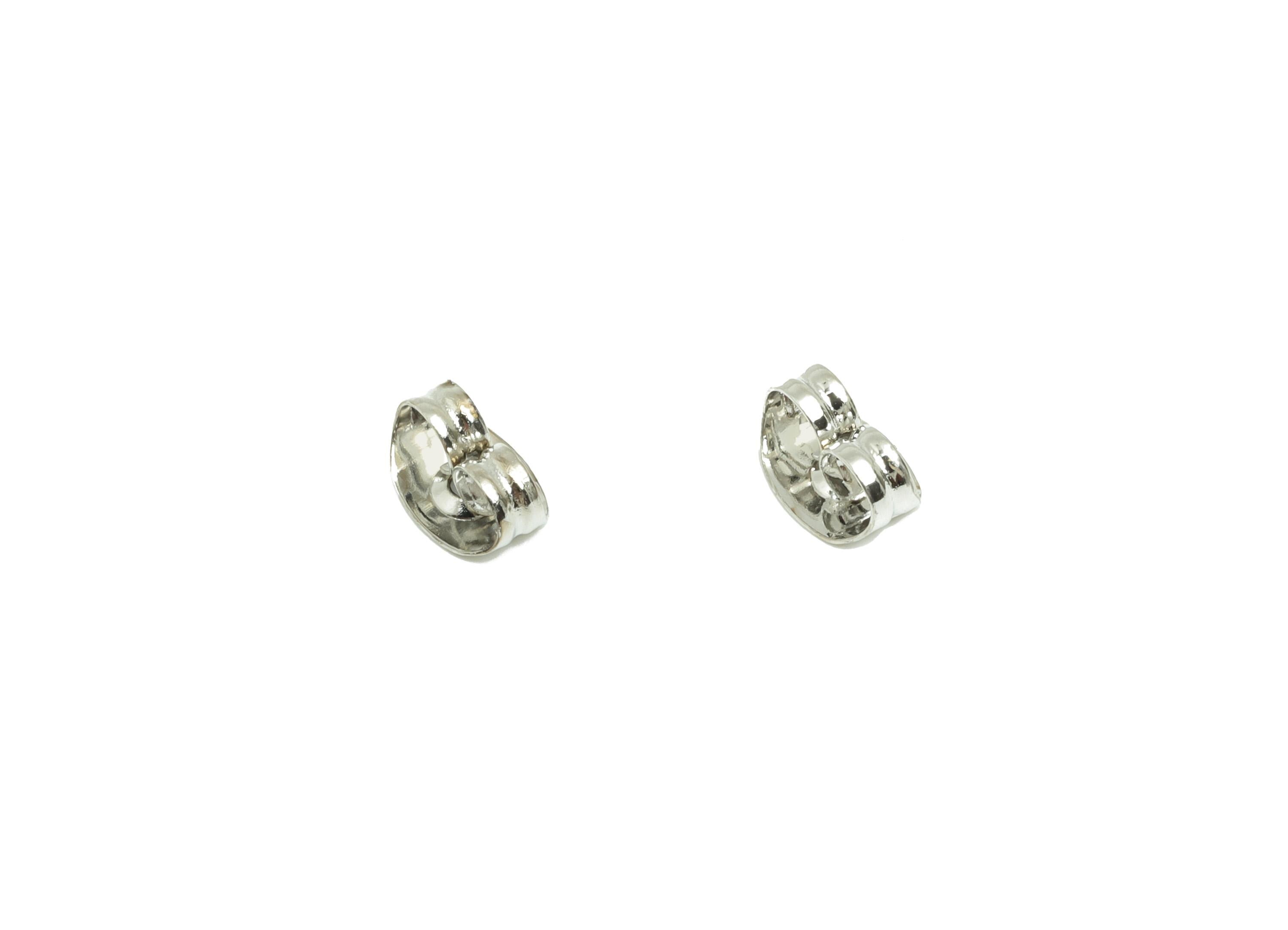 Brass Stud Earring Back Stopper - Earring Post Nuts Stopper - Earring Wire Backs - 18K Real White Gold Plating - 6x4x0.26mm -RGP10256 - DOMEDBAZAAR