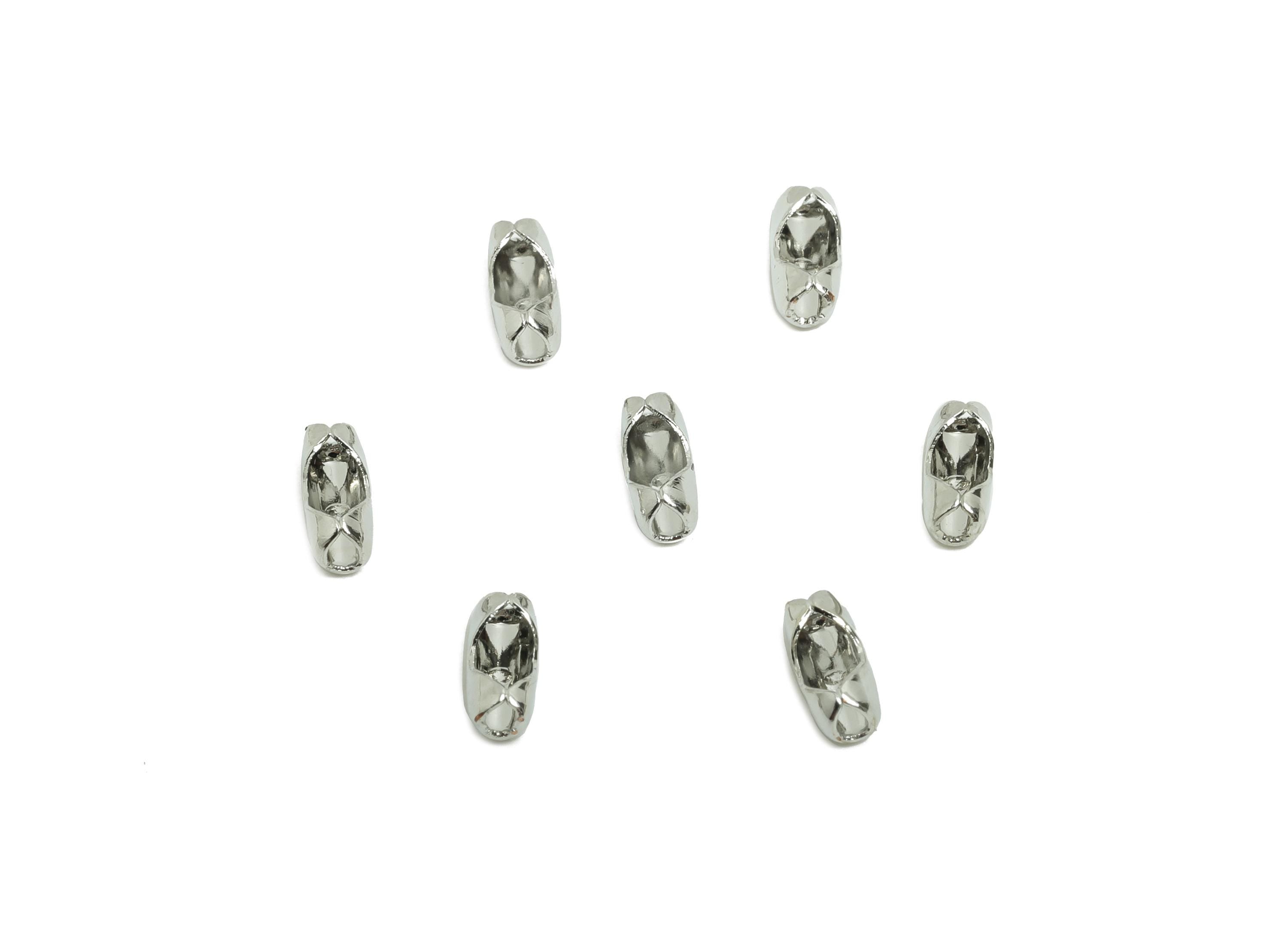 Brass Crimp Beads Charm - Brass Crimp Bead for Jewelry Making - Decorative Silver Spacer Bead for Bracelets and Necklace - 6x2x2mm-RGP10006 - DOMEDBAZAAR