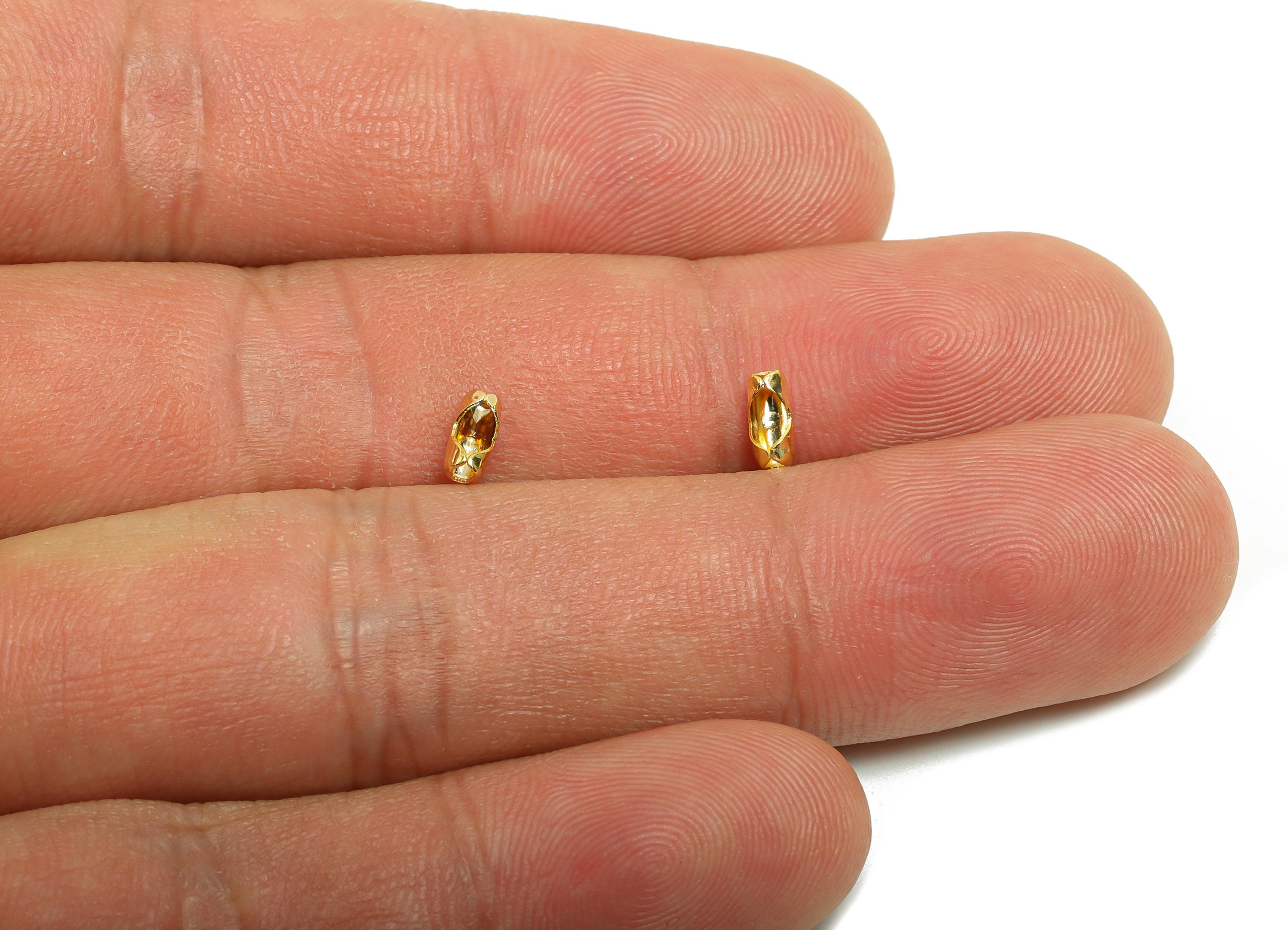 Brass Crimp Beads Charm - Brass Crimp Bead for Jewelry Making - Decorative Gold Spacer Bead for Bracelets and Necklace - 6x2x2mm-RGP10007 - DOMEDBAZAAR