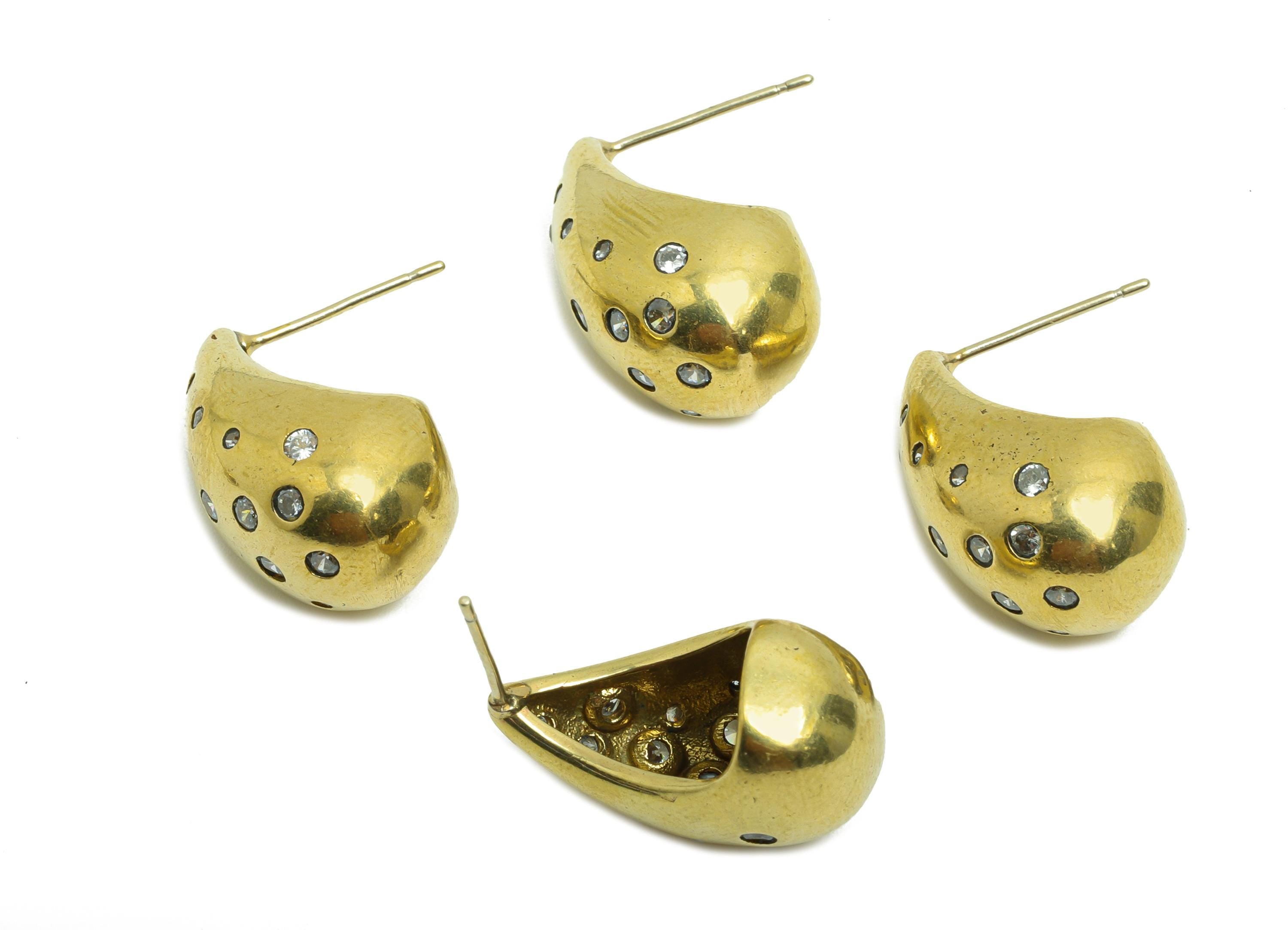 Brass Teardrop Stud Earring - Raw Brass Cubic Zircon Earring Post - Brass  Antique Jewelry - Fashionable Earring Wear - 20x11x11mm - PP10820 - DOMEDBAZAAR