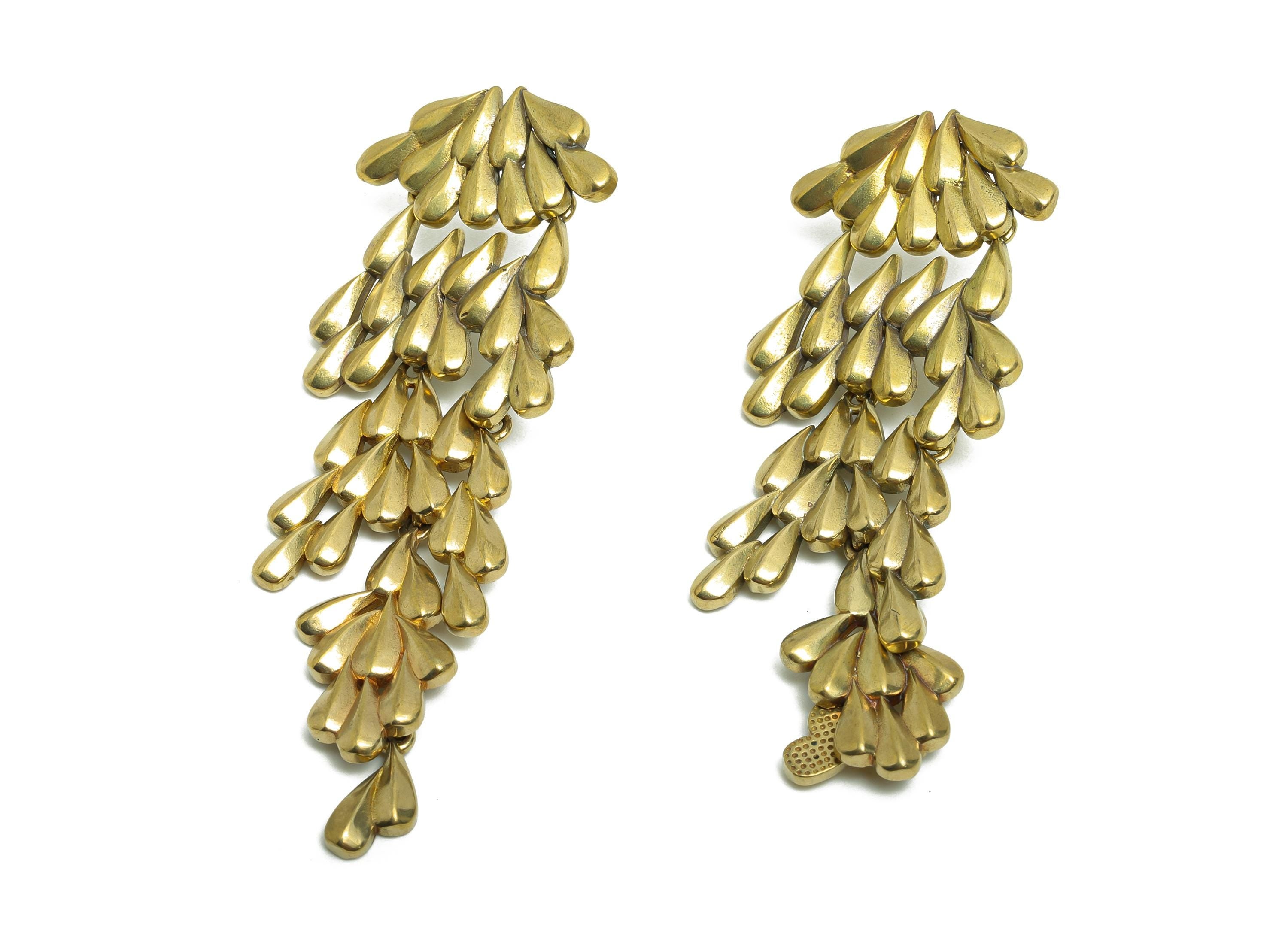 Vintage Layered Stud Earring - Raw Brass Textured Antique Boho Chic Earring Post - Brass Bold Fashion Earring - 67.3x24.14x3mm - PP10819 - DOMEDBAZAAR