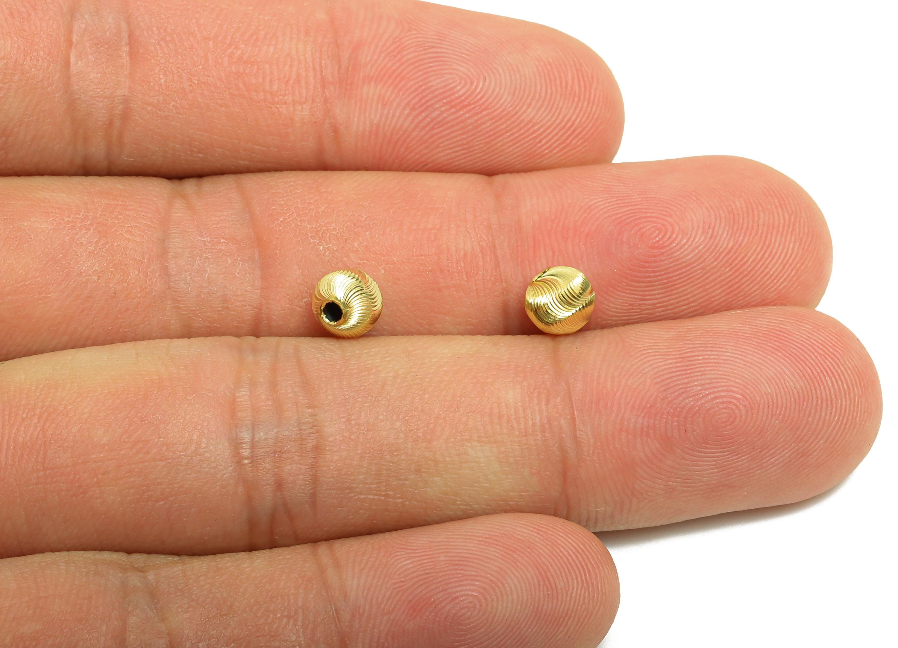 Brass Textured Beads - Raw Brass Metal Space Beads for Necklace - Brass Hollow Spherical Bead - Textured Ball Bead - 6x5.4x5.4mm - PP10850 - DOMEDBAZAAR