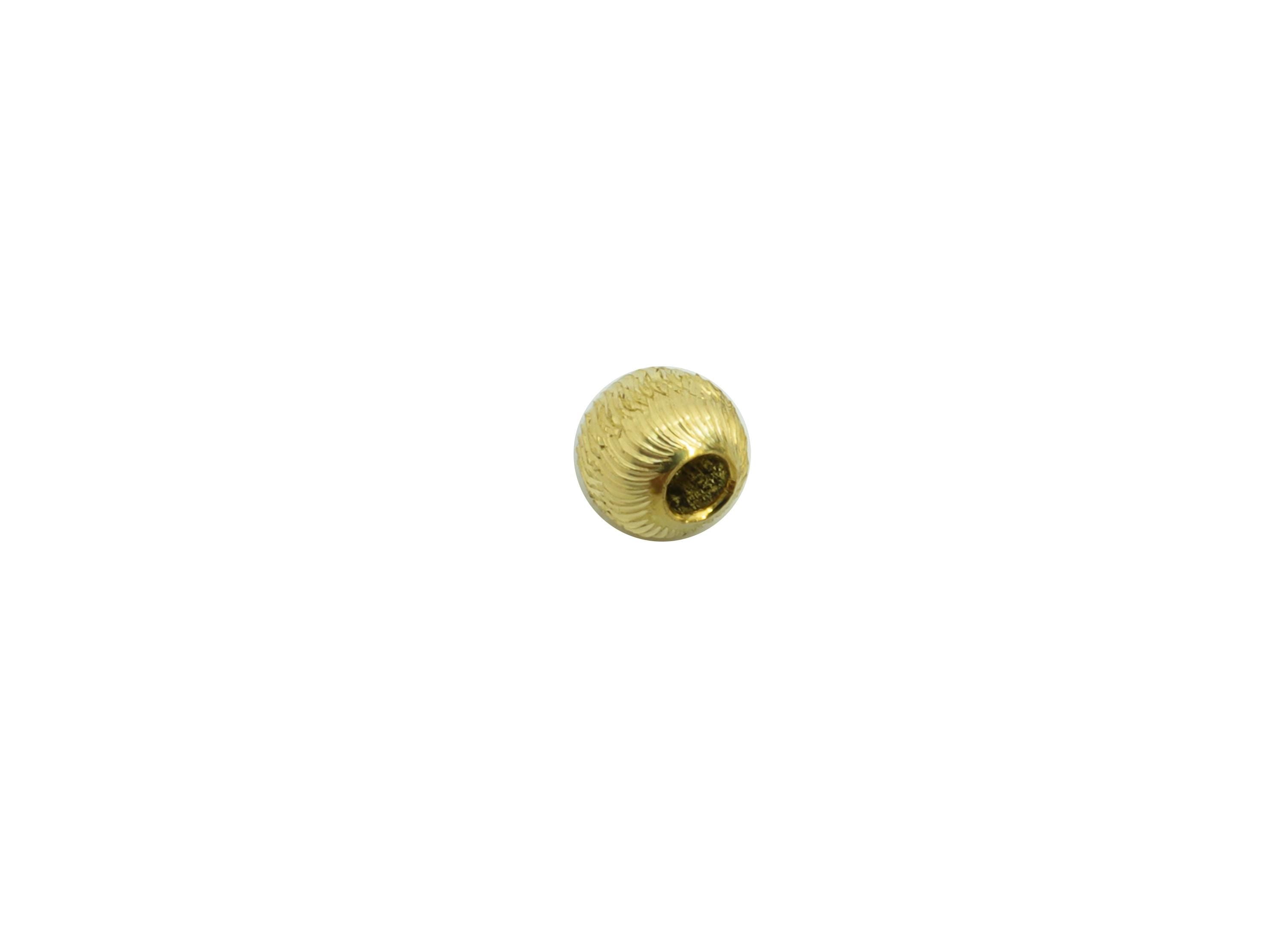Brass Textured Beads - Raw Brass Metal Space Beads for Necklace - Brass Hollow Spherical Bead - Textured Ball Bead - 4x3.4x3.4mm - PP10848 - DOMEDBAZAAR