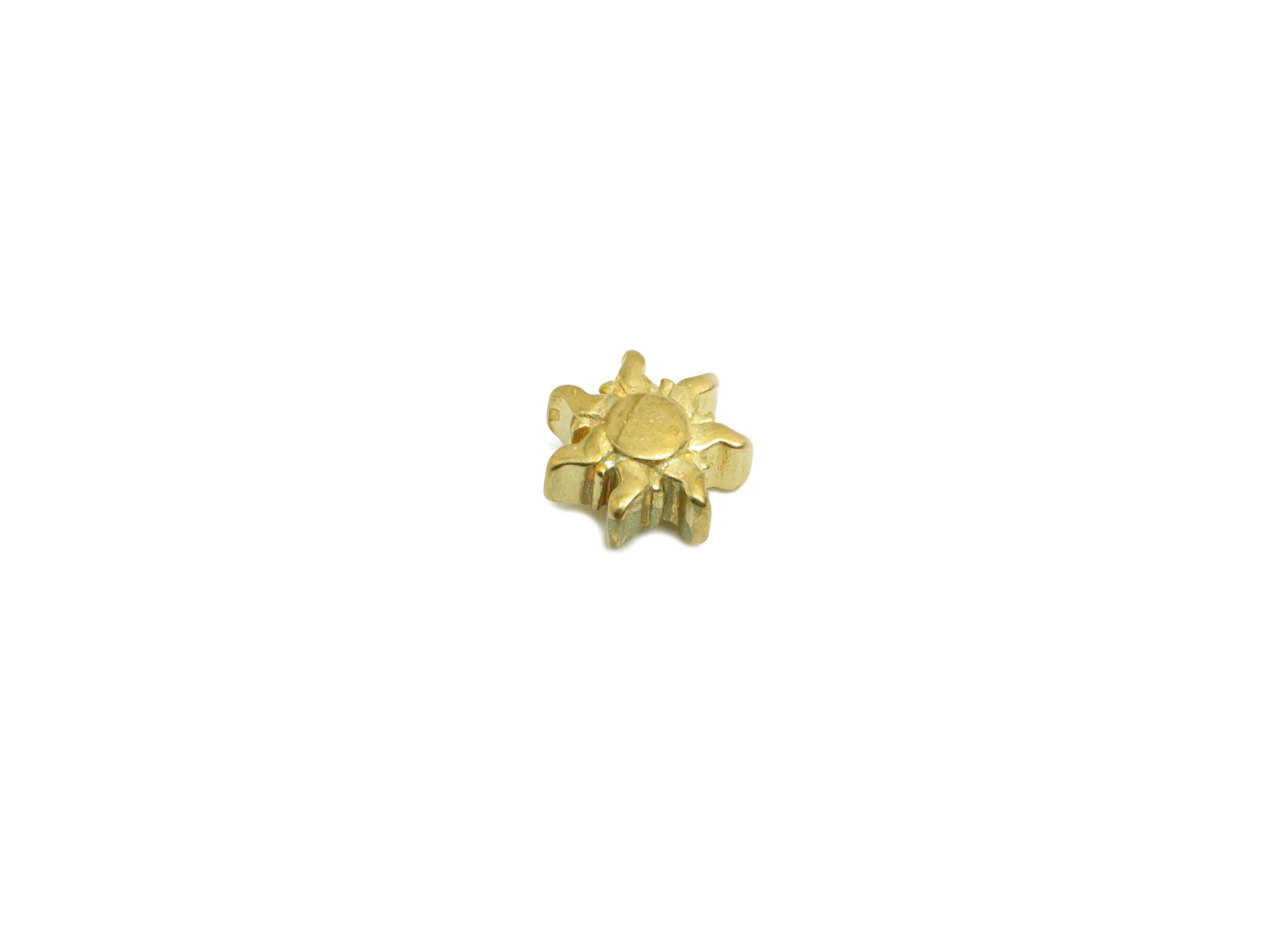 Brass Sun Beads - Raw Brass Metal Space Beads for Necklace - Brass Sunshine Hollow Spherical Bead - Sunflower Bead - 7.77x7.77x3mm - PP10847 - DOMEDBAZAAR