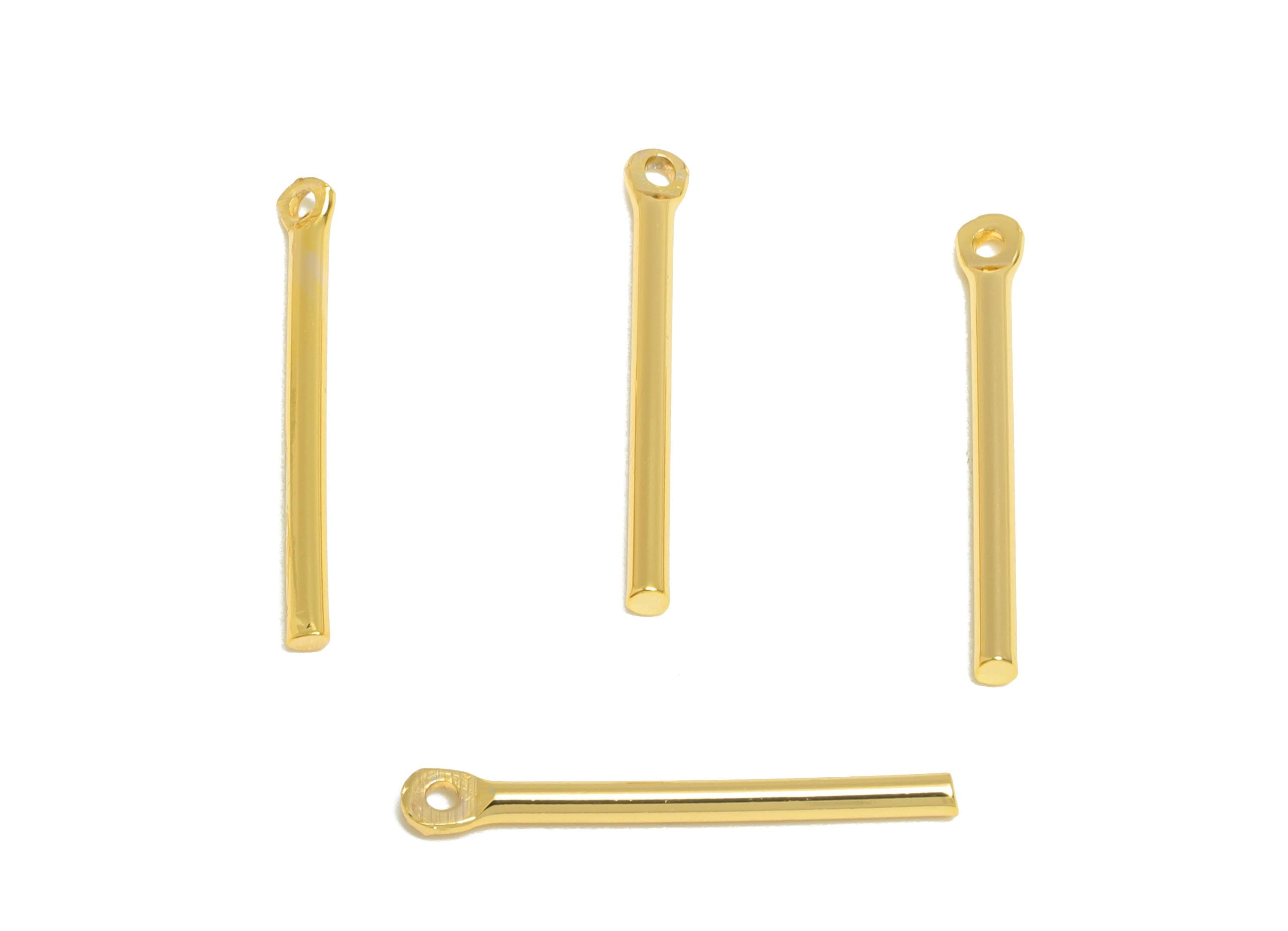 Brass Stick Earring Charm - Brass Bar Earring Charm - Wire Earring Charm - Stick Wire Charm - 18K Real Gold Plating - 20x1x1mm - RGP10204 - DOMEDBAZAAR